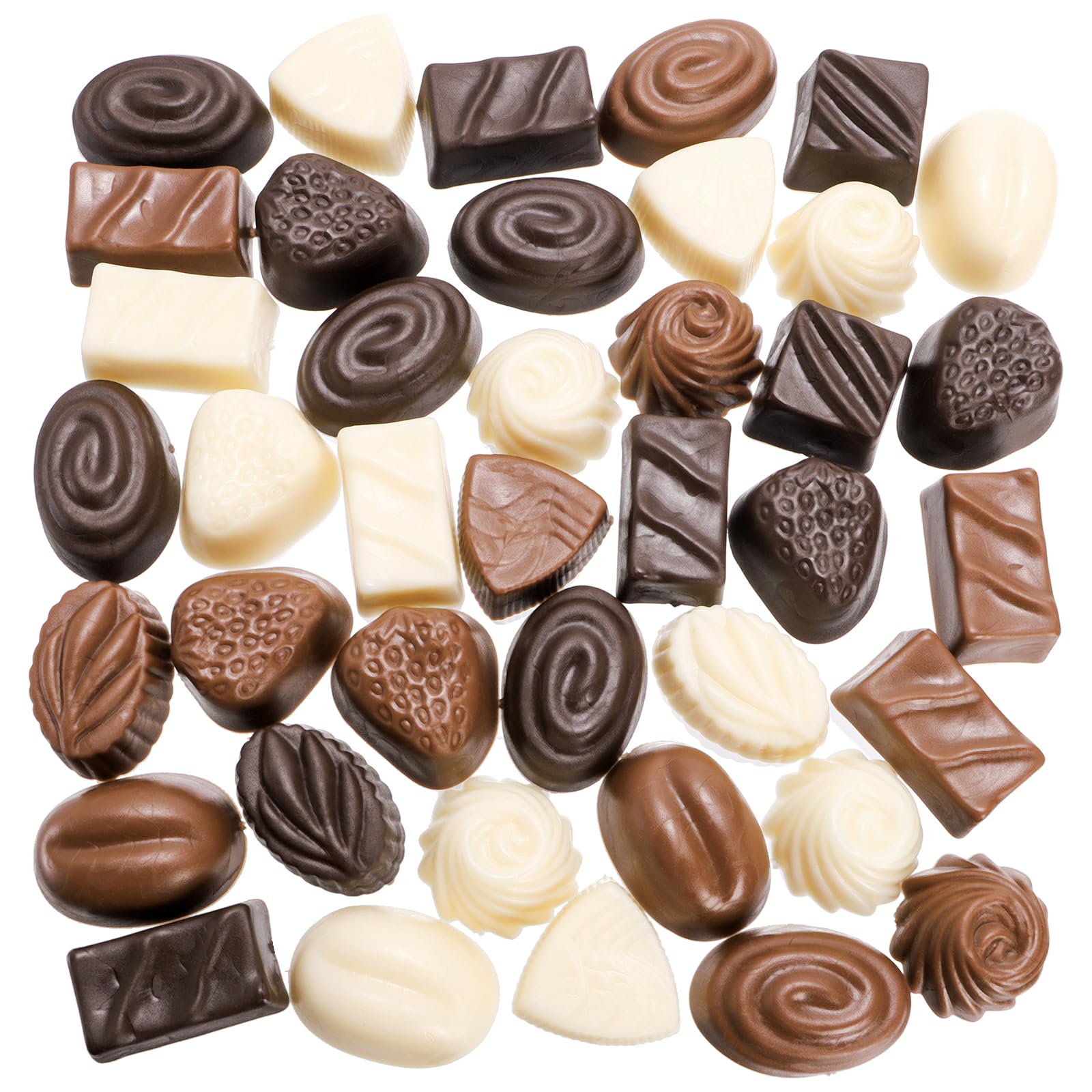 40 piezas de chocolate falso, dulces artificiales para manualidades, decoraciones de chocolate realistas, modelo de postre de dulces reutilizables para decoración de pasteles, recuerdos de
