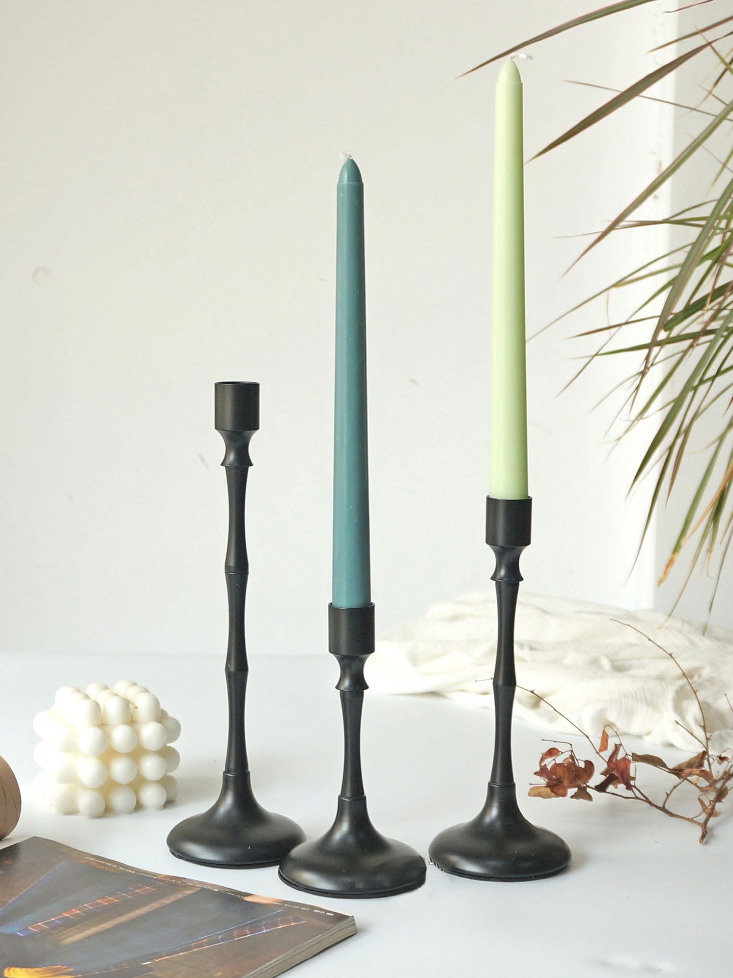 Candelabro Decorativo Decoración con Base de Metal for el hogar para el Comedor(Grande)