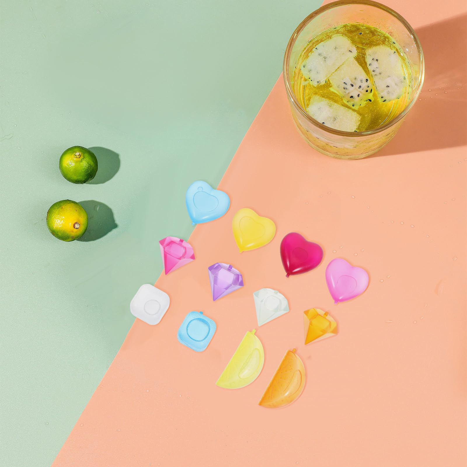 Gadpiparty 96 Glaçons Réutilisables en Plastique Transparent Lot de 96 Pièces pour Boissons Froides et Paquet à Déjeuner Design Solide et Élégant