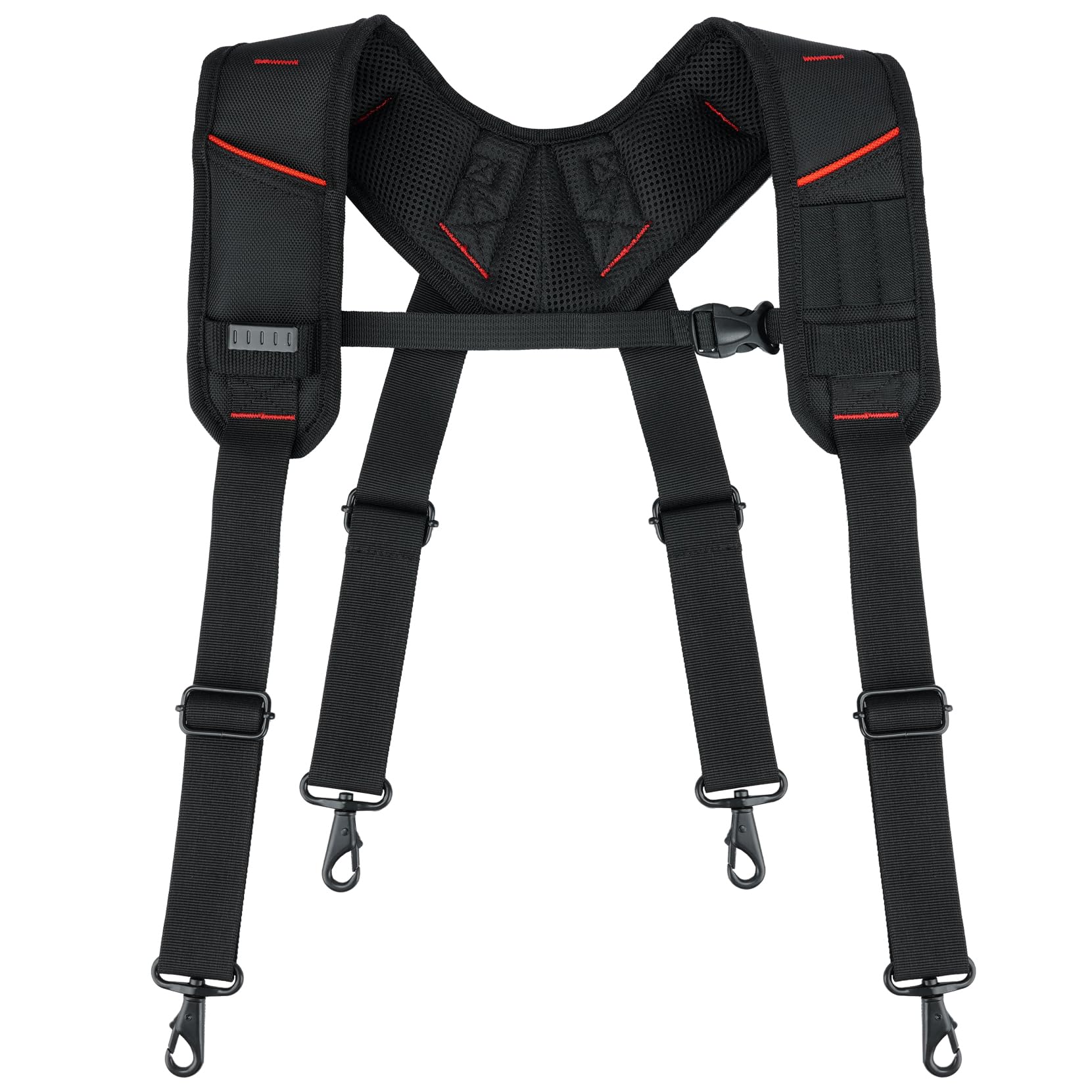 MELOTOUGH Cinturón de herramientas con tirantes, bolsa de herramientas para electricista, tirantes, marcos, delantal, cinturón de herramientas, bolsa de herramientas de construcción, tirantes