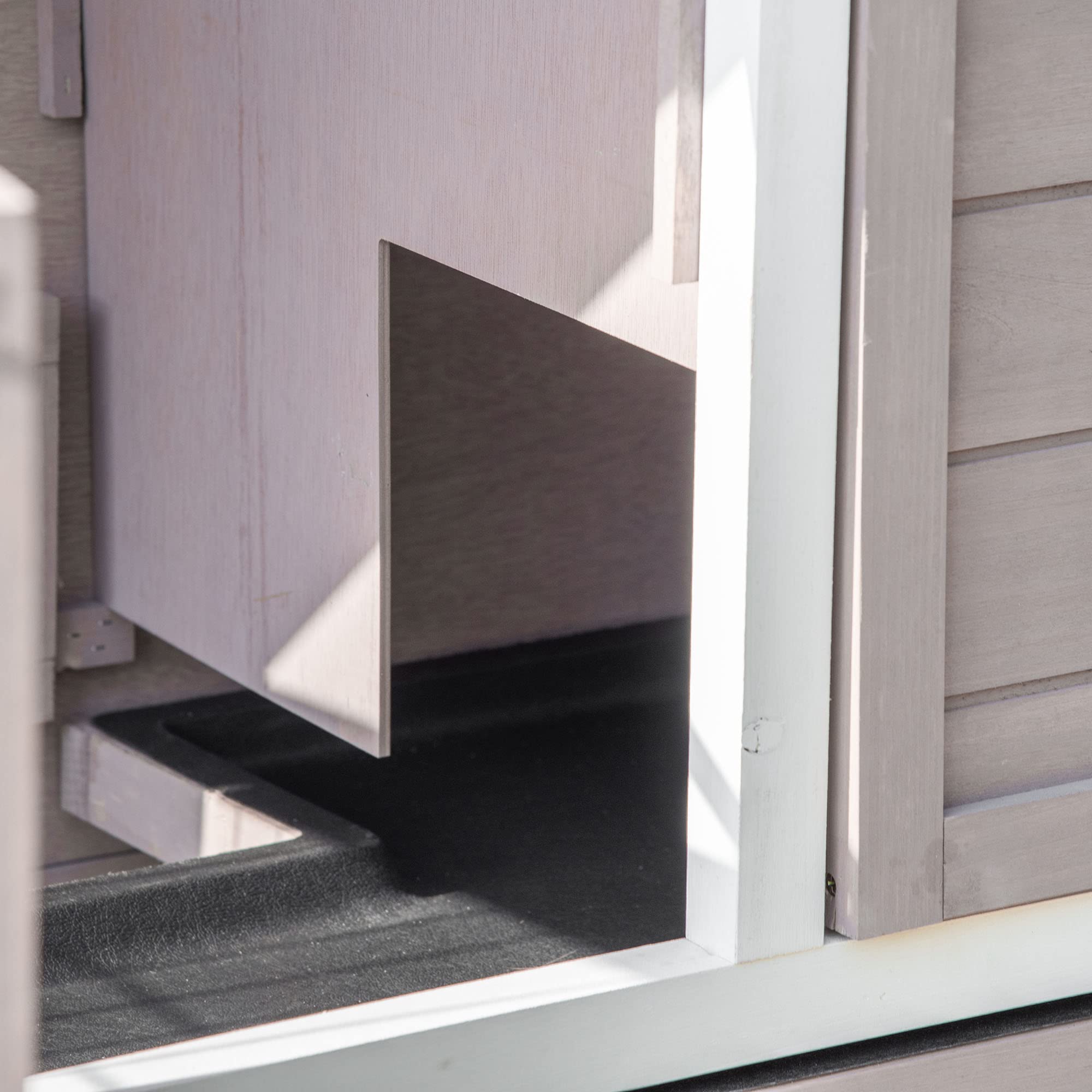 PawHut, Conigliera in Legno a 2 Livelli 122x50x101 cm Grigio Marrone | per Esterno e Interno, Gabbia per 1-2 Conigli, Tetto Apribile, Mangiatoia, Vassoi Removibili, Rampa, Porte con Chiusura
