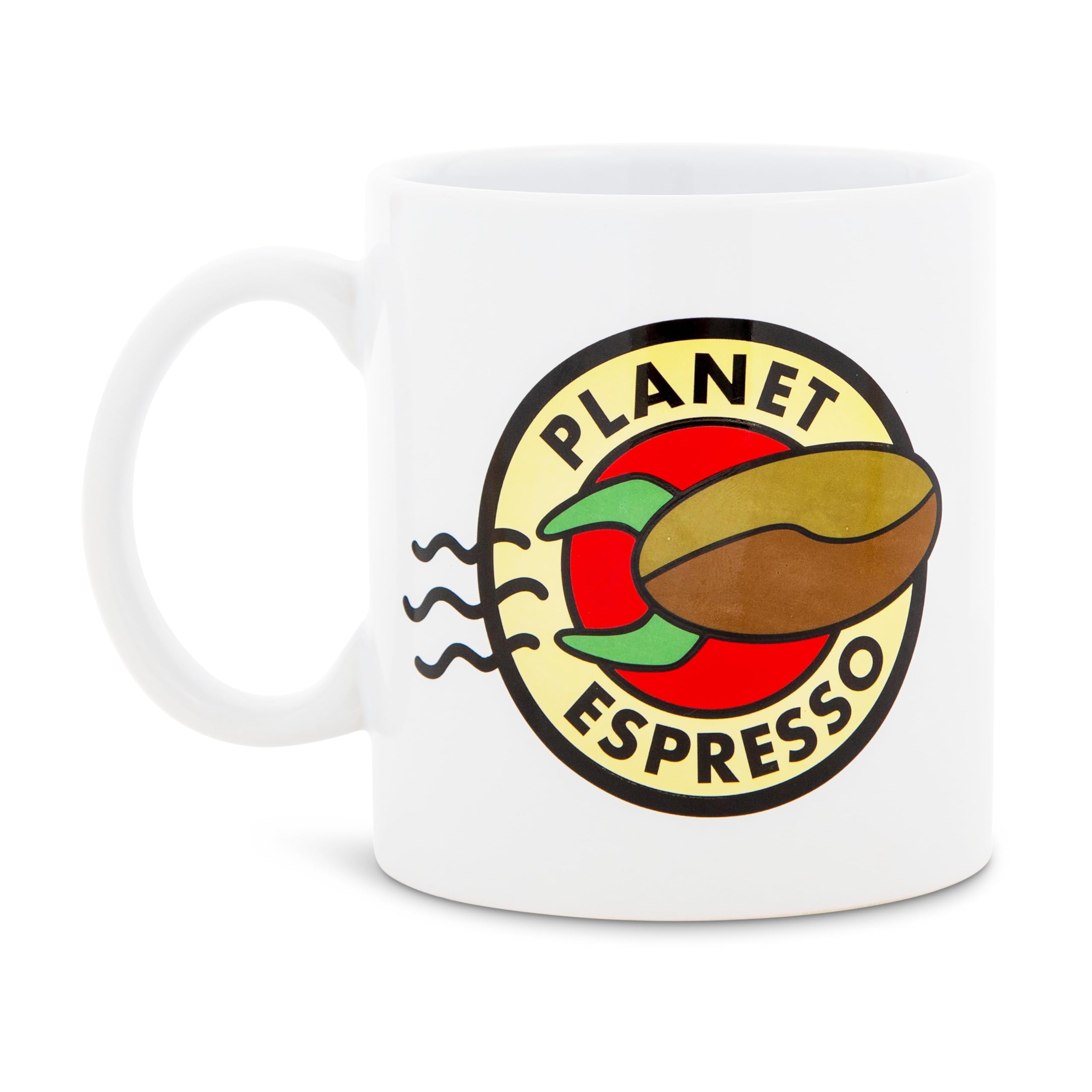 Silver Buffalo Futurama Planet Espresso - Taza de cerámica para té, cacao, bebidas, capacidad para 20 onzas