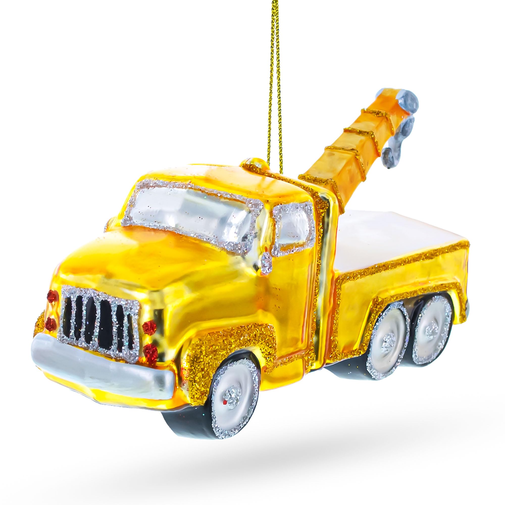 Camion de remorquage en verre pour une décoration de Noël magique