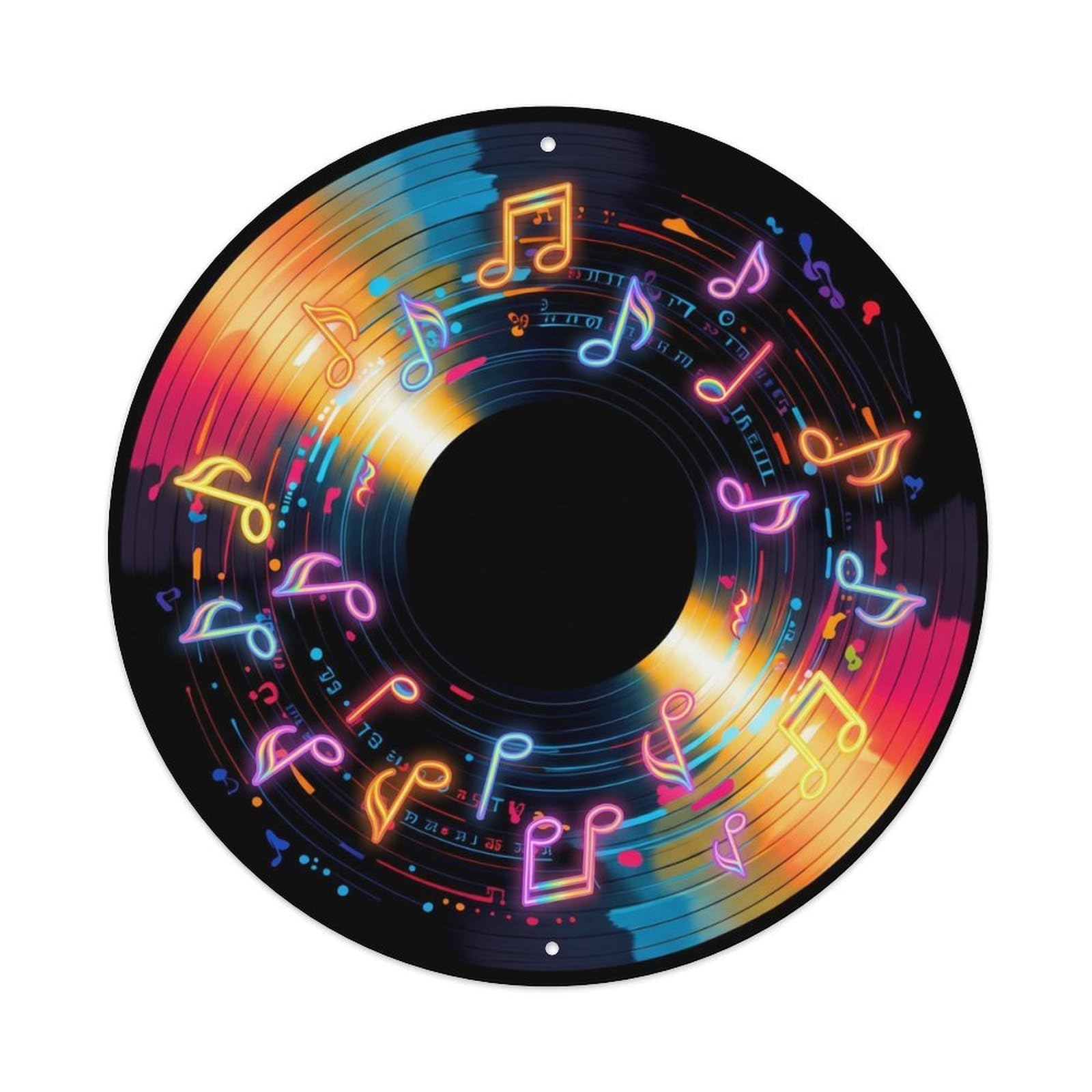 Colorful Music Vinyl Records Prism Color Beam Metal Tin Sign