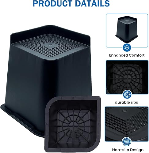 Miniatura 3 de ANNKUT Elevadores de cama de 6 pulgadas resistentes, elevadores de muebles para cama, escritorio, mesa, sofá, elevadores de cama de gran tamaño,