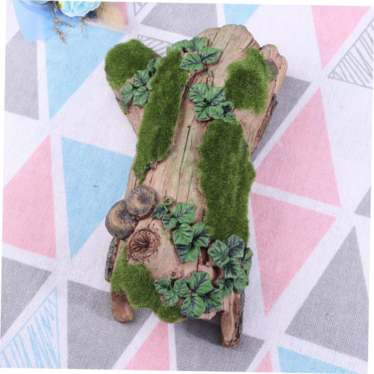 ifundom 1pc Climbing Rockery for Aquariums Flocking Bark Design Durable Synthetic Resin Habitat Decor for Turtles Lizards Snails Chameleons and Geckos