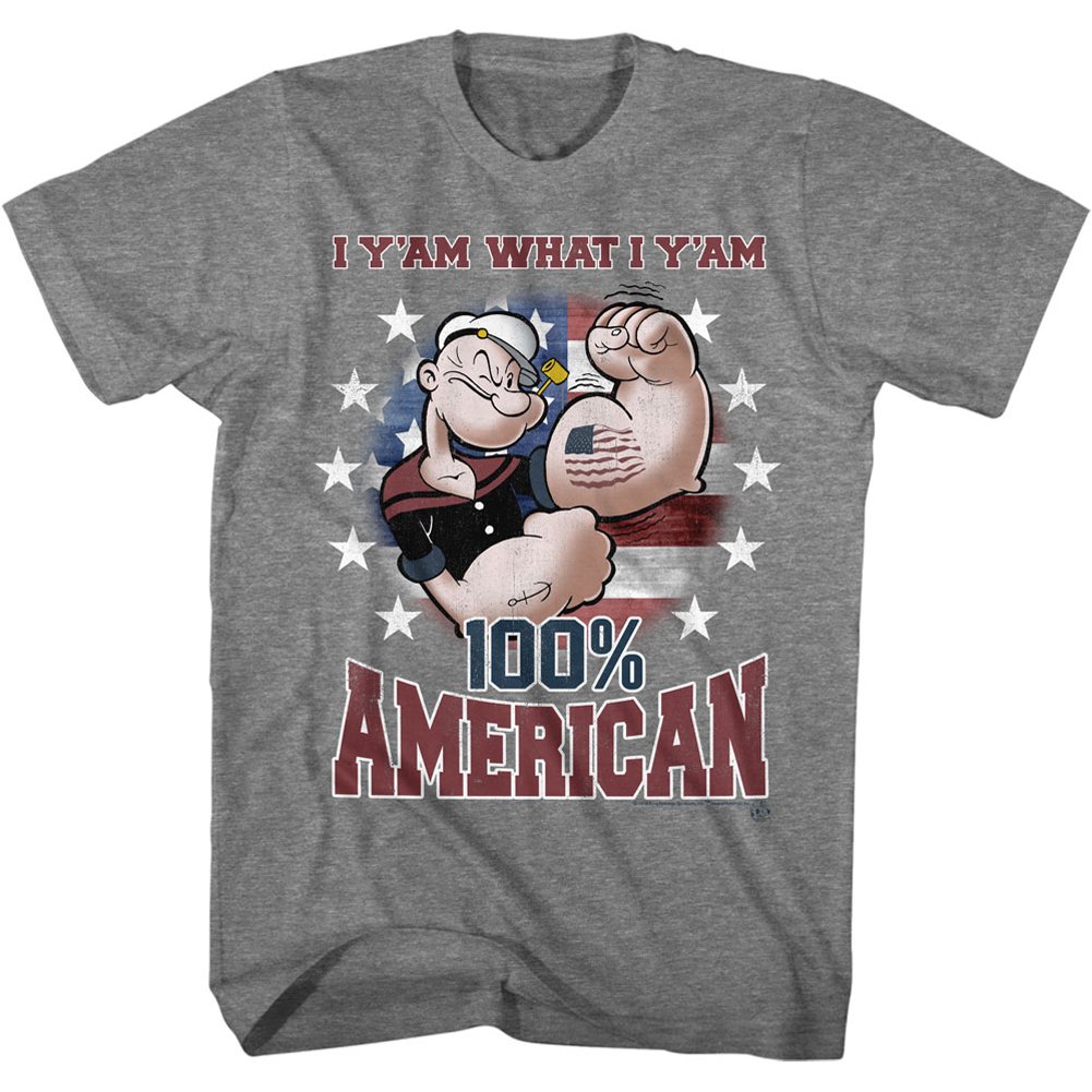 American ClassicsPopeye Yam American Graphite Heather Adult T-Shirt Tee
