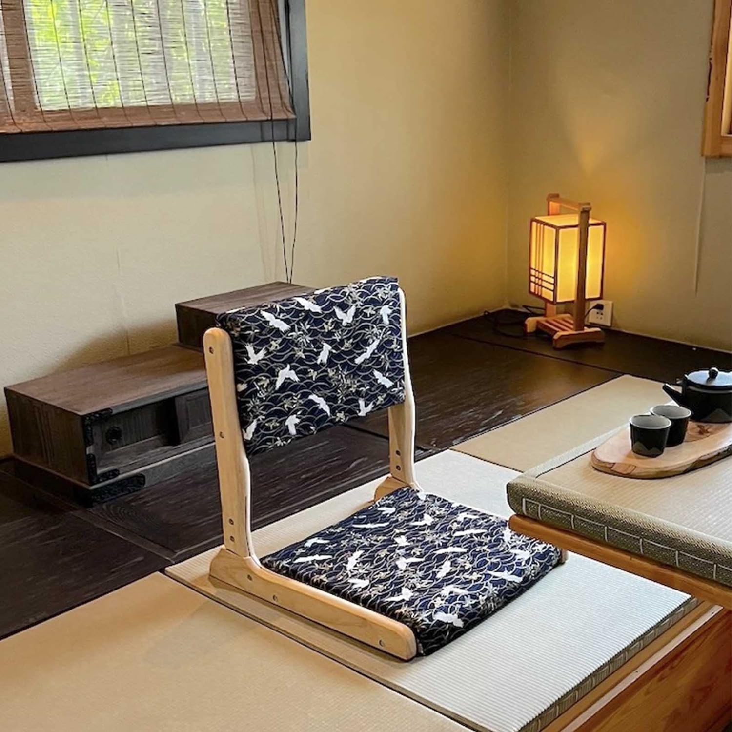 Silla plegable de suelo, asiento de meditación portátil para sala de estar y dormitorio, diseño acolchado cómodo