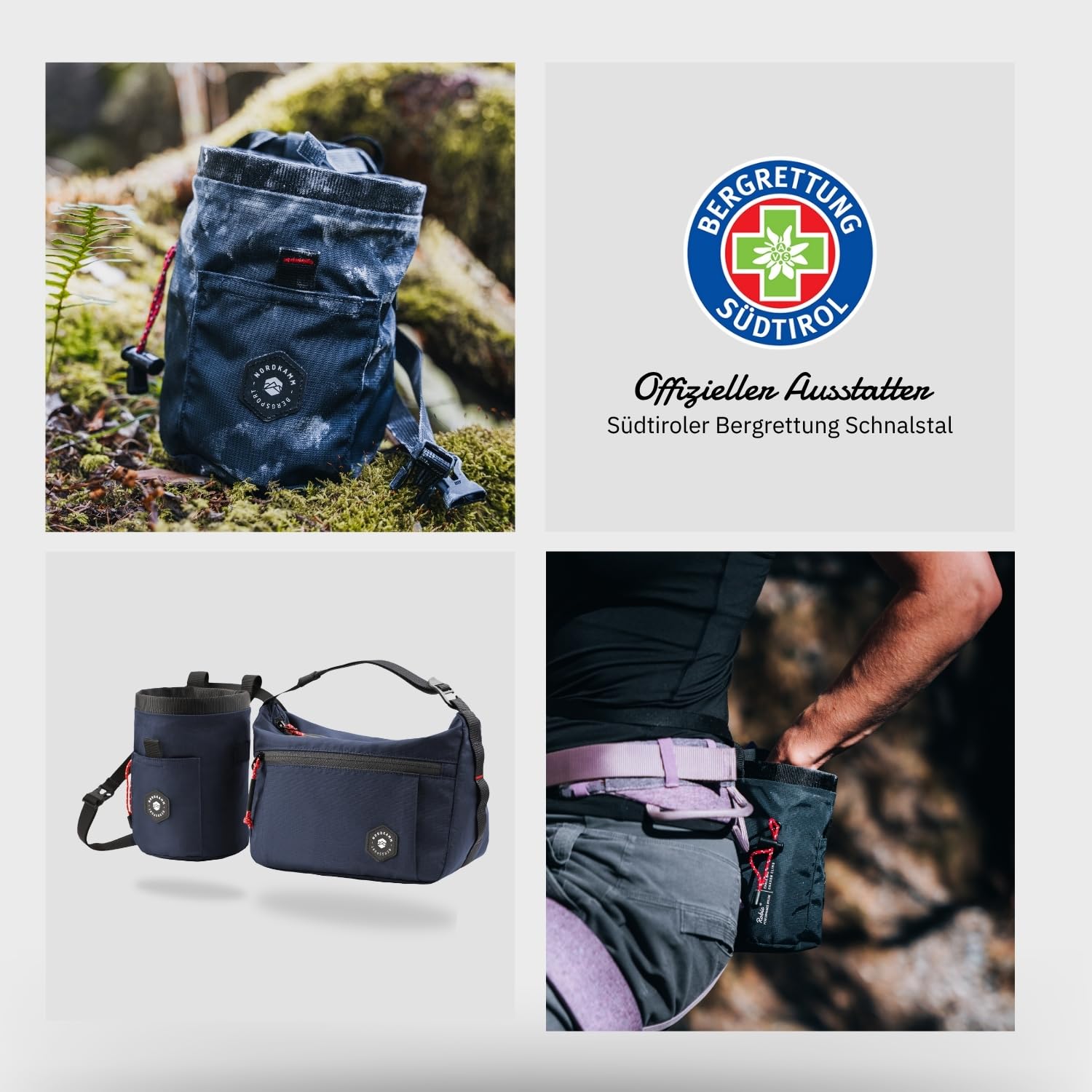 NORDKAMM Chalkbag zum Klettern & Bouldern, Chalk Bag aus Robic Performance Nylon, Magnesia-Beutel