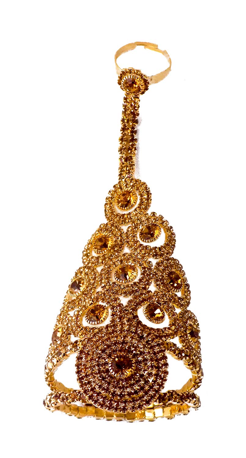 Morges Gold Plated Rhinestone American Diamond Bracelet Hand Chain Finger Ring Bracelet for Women, 20 Grams (B07TZBMDH5) Amazon Price History, Amazon Price Tracker