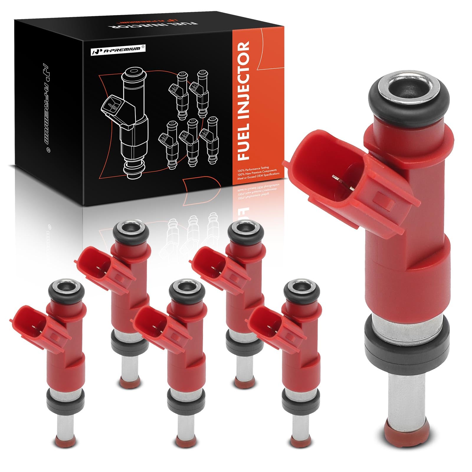 A-Premium Set of 6 Fuel Injectors Compatible with Toyota Camry 2007-2011, RAV4 2006-2012, Highlander 2008-2010 2012-2013, Sienna 2007-2010, Avalon 2005-2012, Venza 2009-2015 & Lexus ES350, RX350