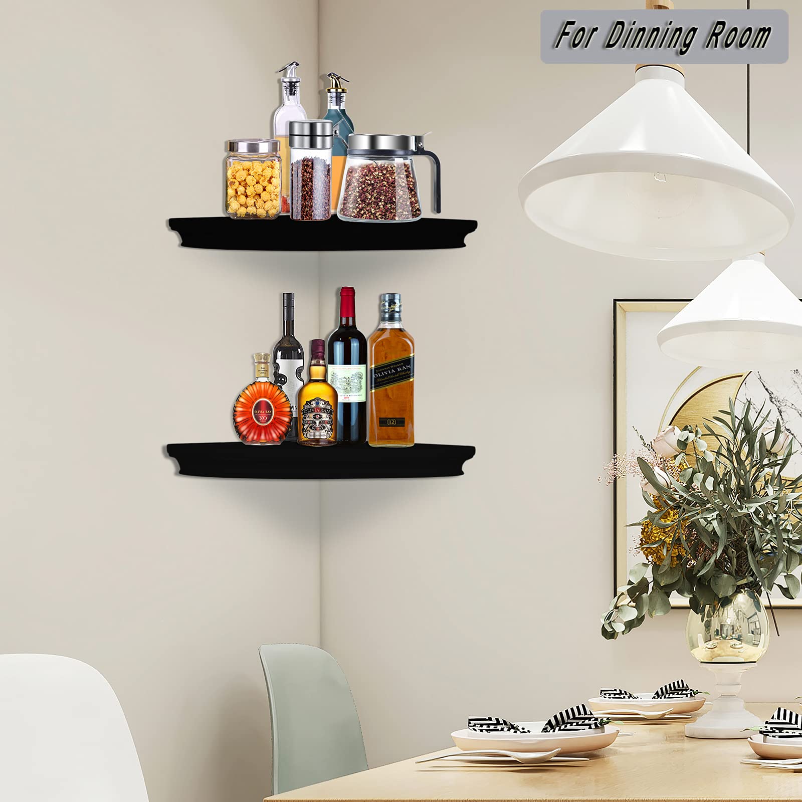 HAO Floating Corner Shelf Invisible Wall Mounted Shelves Radial Shape