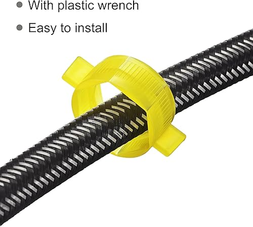 Miniatura 3 de uxcell Conector de línea de suministro de grifo, G12 hembra x G12 hembra de 24 pulgadas de largo, trenzado de acero inoxidable 304, manguera de