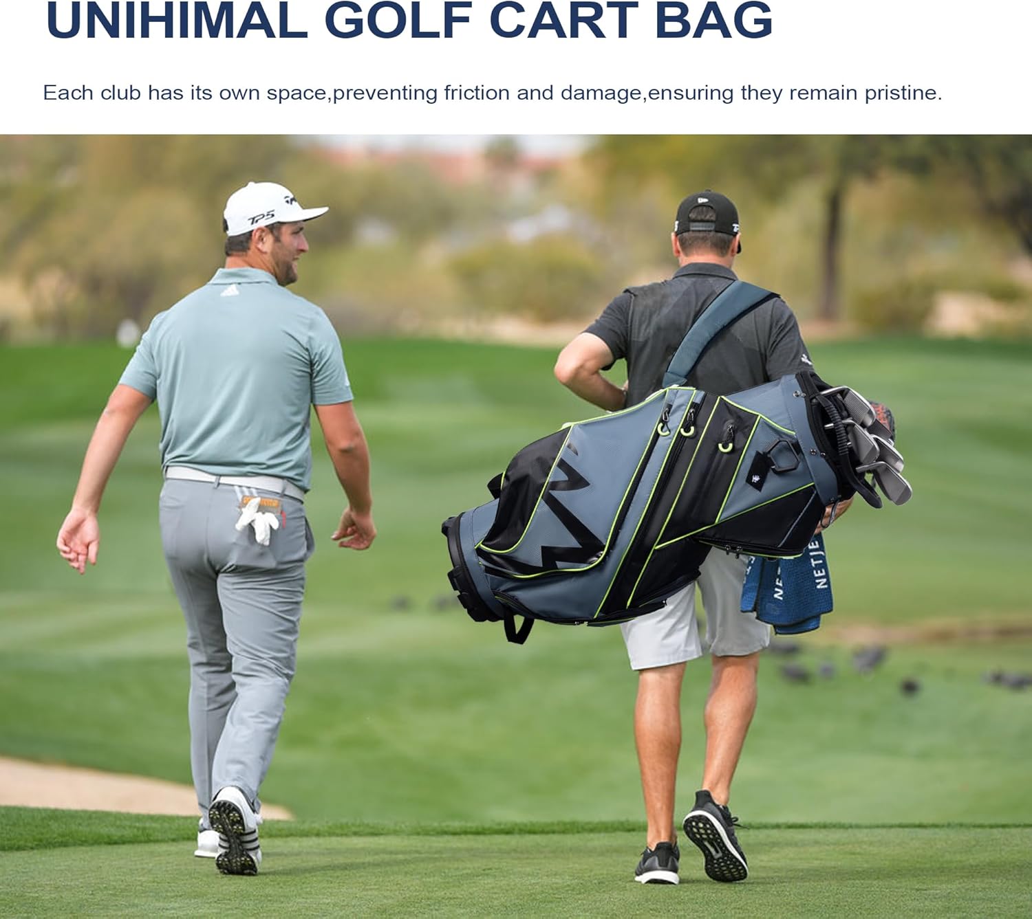UNIHIMAL 14-Way Golf Cart Bag with Organizer Divider & Rain Cover