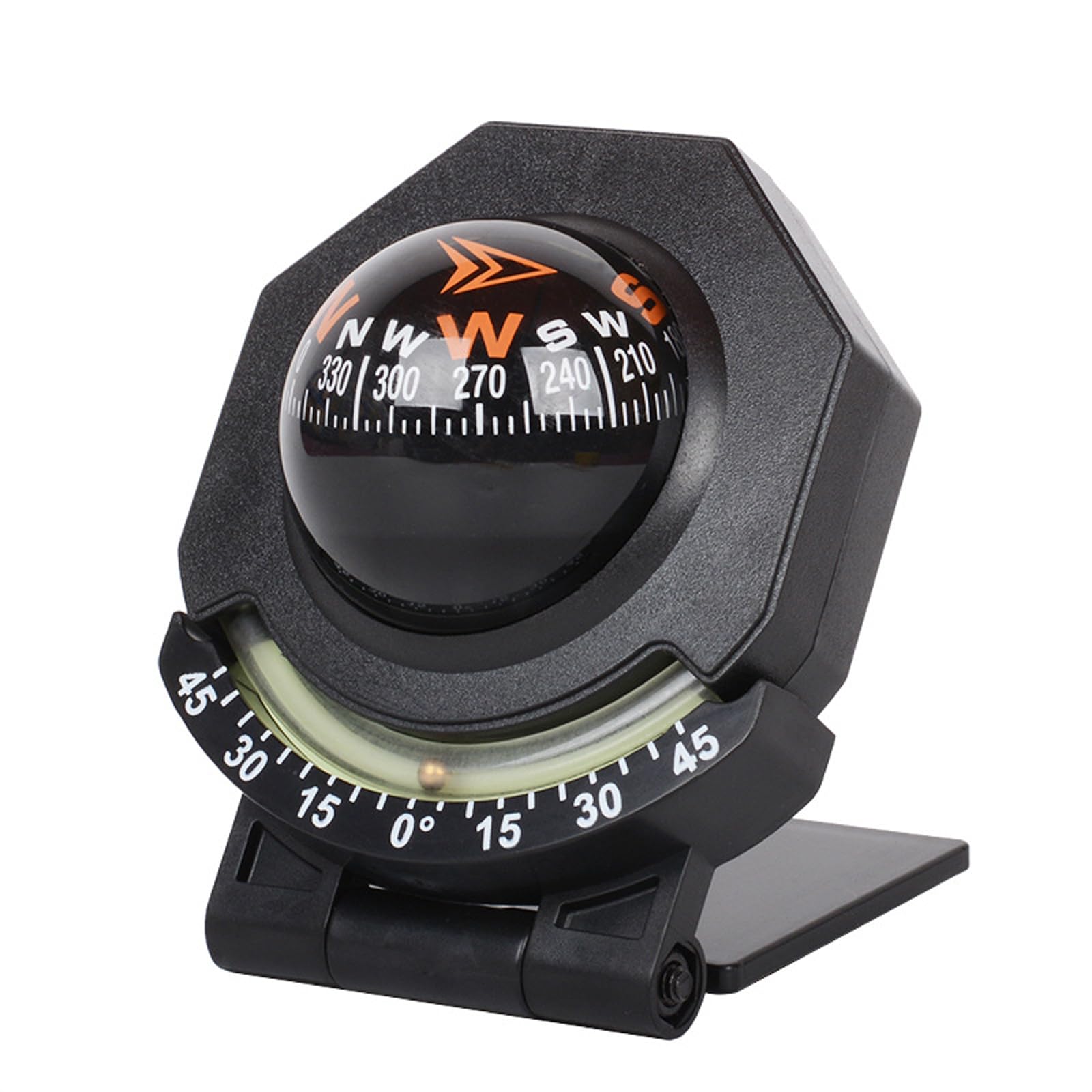 Brújula para coche BinaryABC con medidor de pendiente, brújula esférica, accesorio universal para salpicadero de coche, barco y camión.