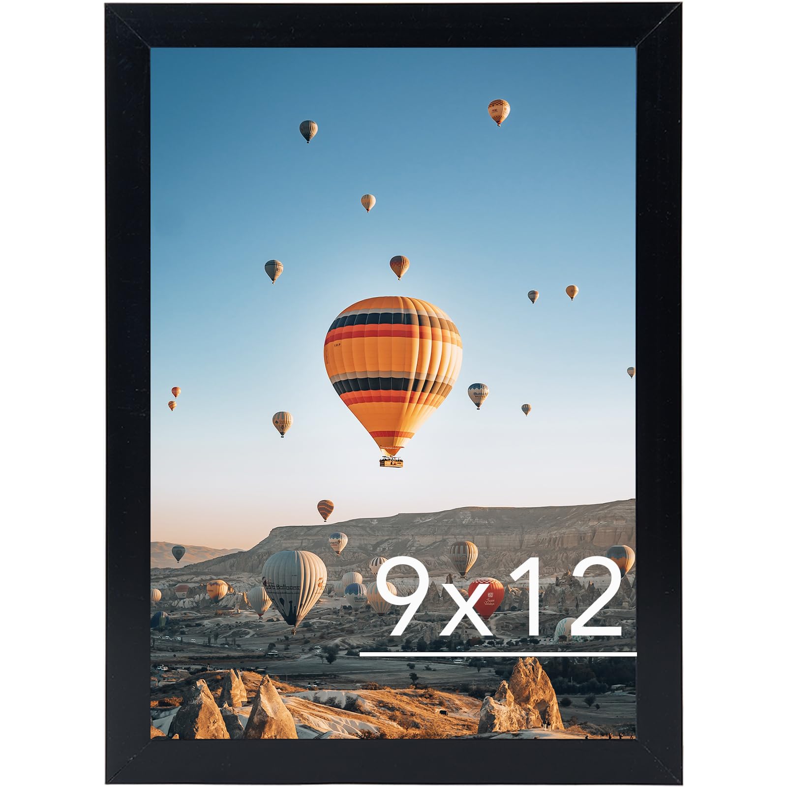 JCJMY 9x12 Picture Frame Black for Wall Hanging, Wall Mounting Horizontally or Vertically, 9 x 12 Wall Gallery Poster Photo Frame with Durable Shatter Resistant Plexiglass, Black โ image 1