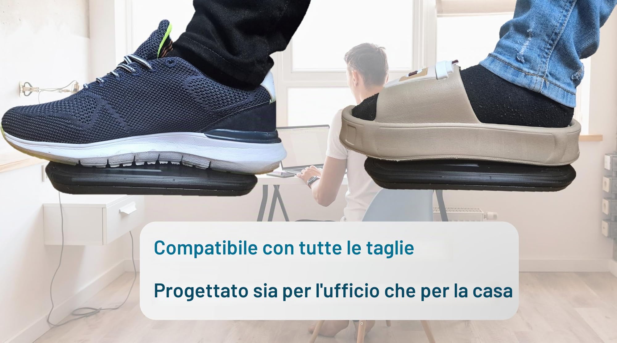 Generico Mouse da Piede Wireless per PC e Mac - Controllo Cursore e Clic Senza Mani, Ideale per RSI, Tunnel Carpale, Dolore al Polso e Accessibilità, 1600 DPI, Plug and Play