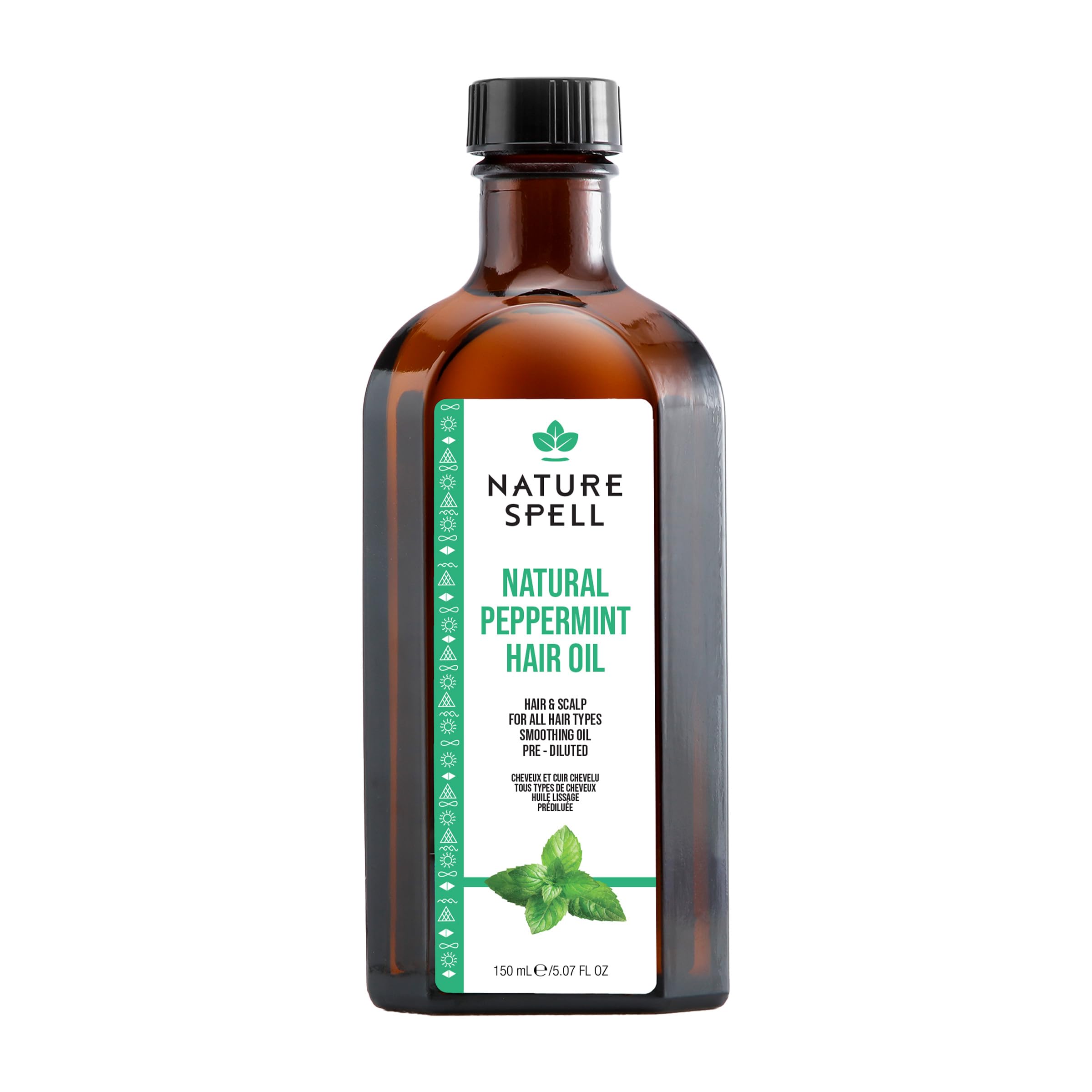 Nature Spell Peppermint Oil for Hair & Scalp, Pre-Diluted Cooling Oil to Refresh Roots and Support Stronger Strands, For All Hair Types, Vegan, 150ml