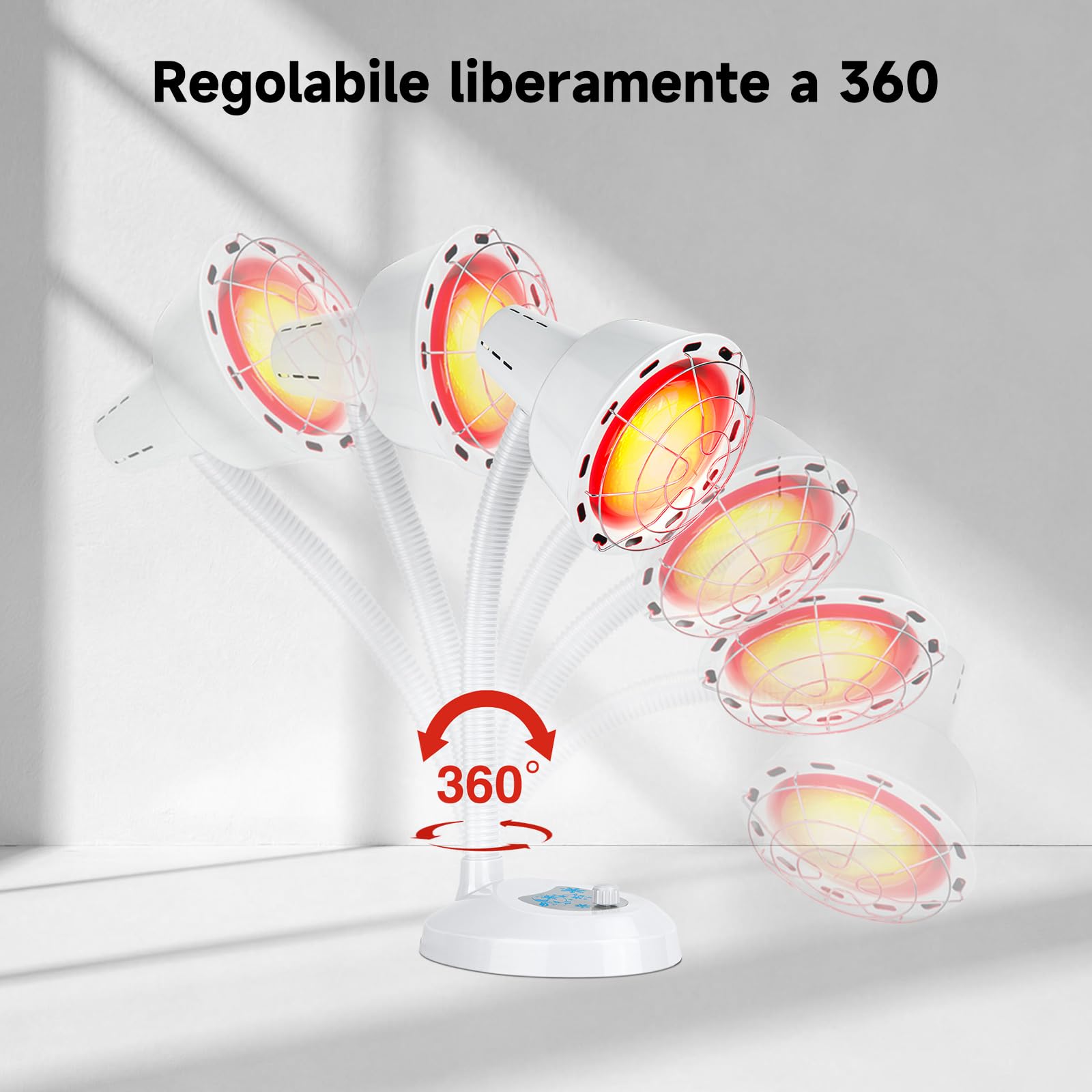 Cozion Lampada a luce rossa da 275 W, con griglia di protezione