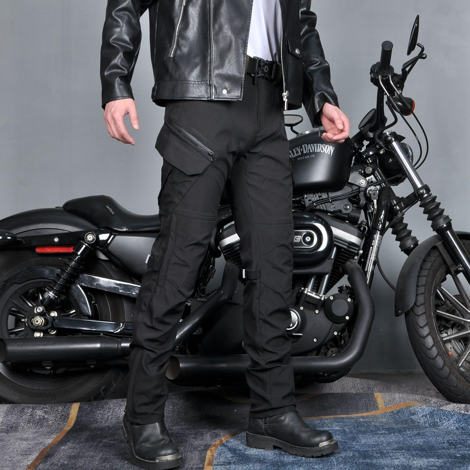 Motorradhose Herren mit Protektoren, Motorrad Jeans Herren, Atmungsaktiv Motorrad Biker Hosen, Motorrad Cargohose mit Abnehmbaren Schutz für alle Jahreszeiten