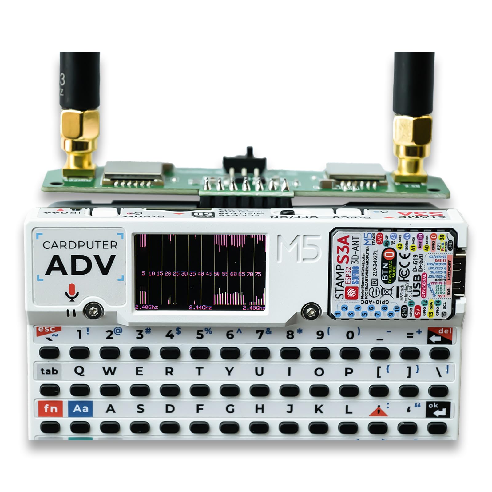 Płyta rozwojowa RF 2 w 1 do M5Stack Cardputer ADV, kompatybilna z NRF24 i CC1101, ulepszone filtrowanie mocy, stabilny moduł edukacyjny 2,4 GHz i 433 MHz (Cardputer nie jest dołączony)