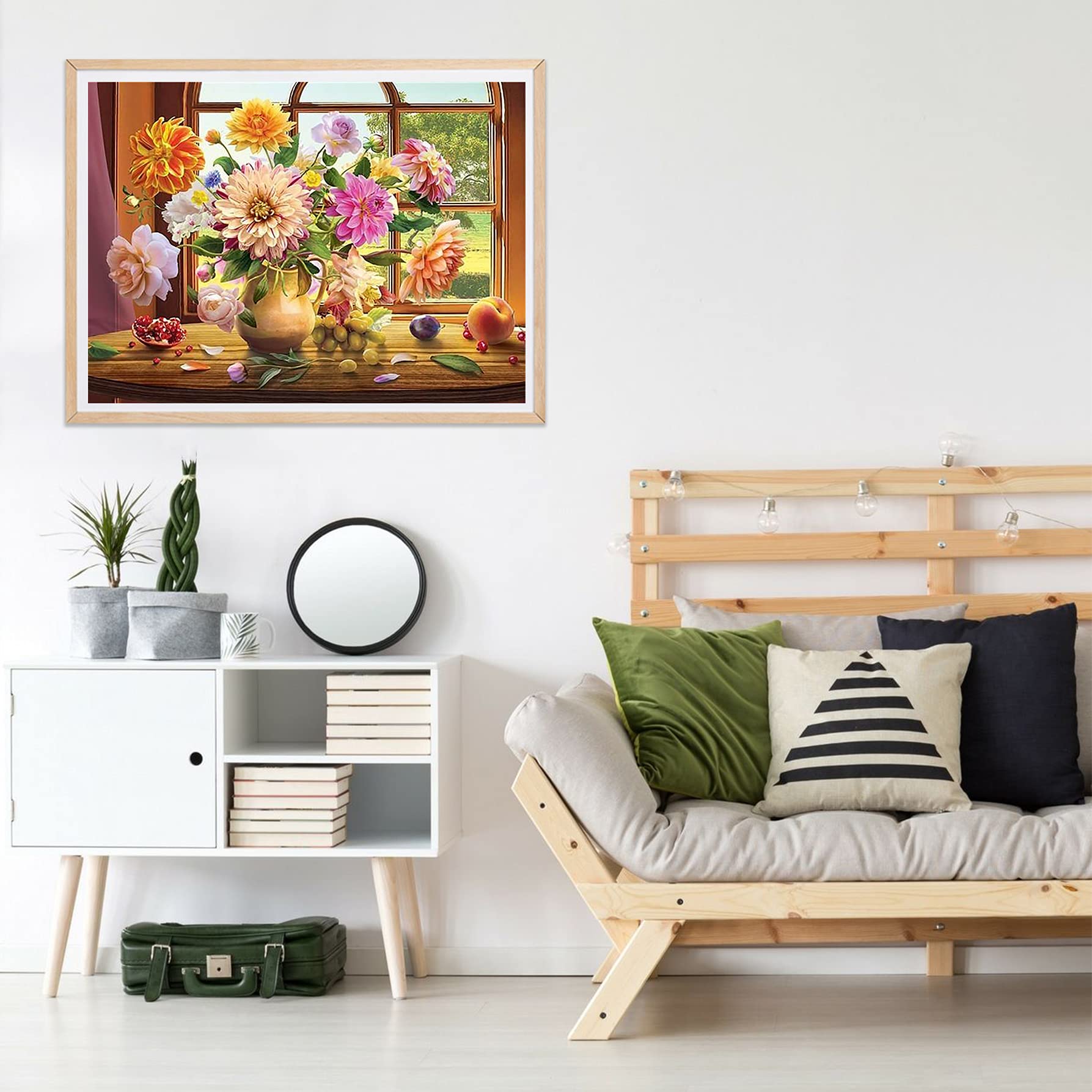 DCIDBEI Diamond Painting 5D Fai Da Te - Girasoli In Vaso - Kit Completo Con Tela, Diamanti E Strumenti - 15,4x20 Cm - 3