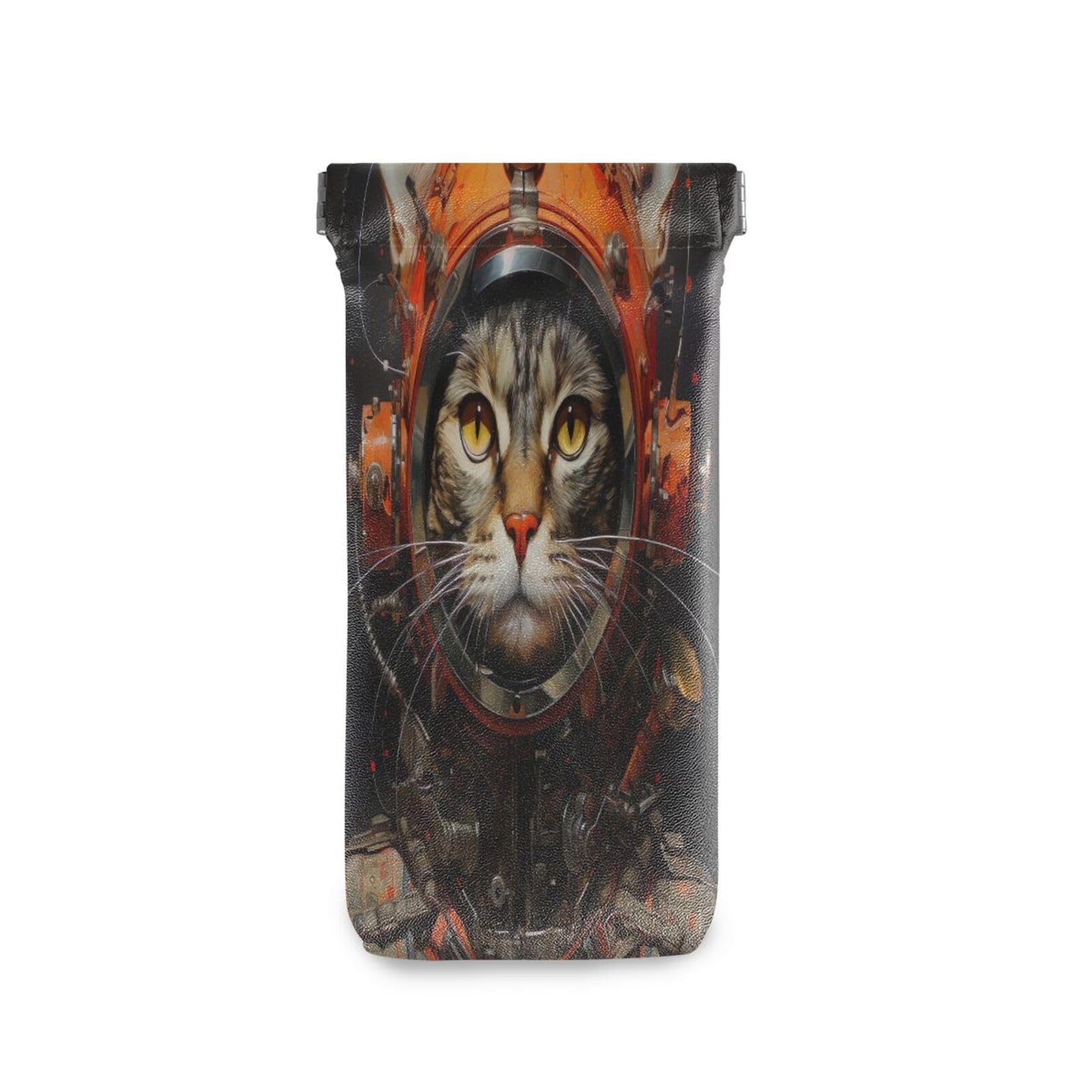 FLildon Cool Pilot Cat Eyeglasses Pouch Squeeze Top Sunglasses Case Soft PU Leather Eyeglass Bag for Men Women