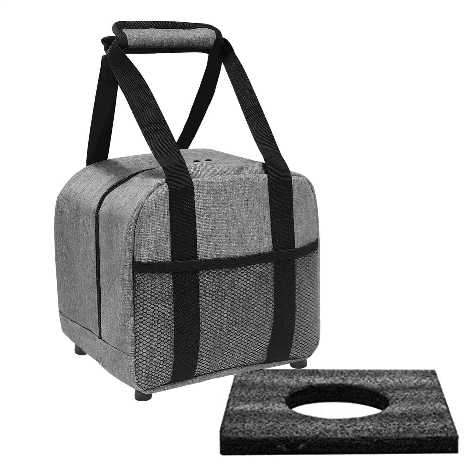 Bowling Ball Bag, Portable Single Ball Bowling Tote Bag with Padded Balls Holder, Waterproof Oxford Cloth, with Carry Handle, 22x22x20cm