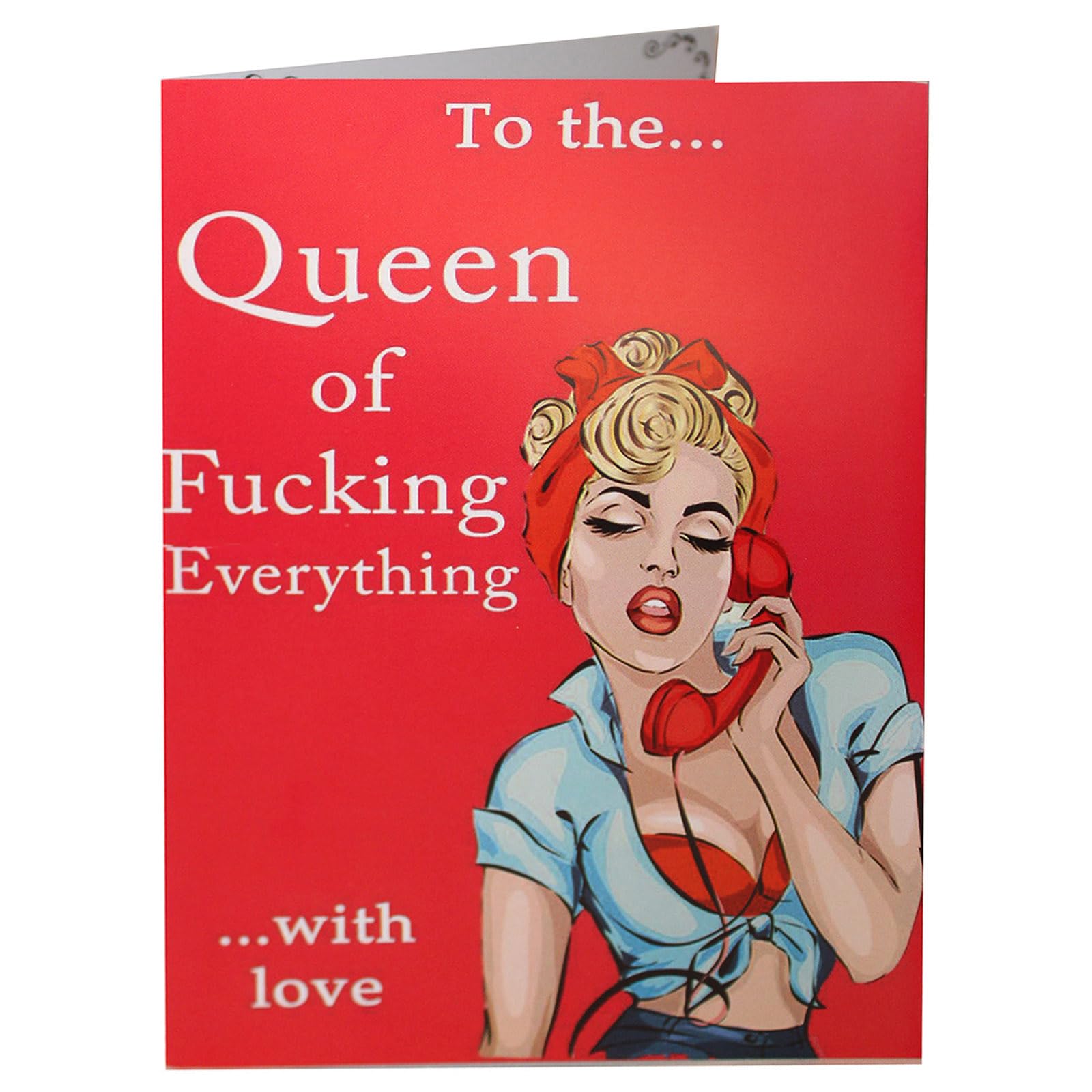 Queen of Everything Womens Birthday Card A5 Funny Greeting Card with Envelope - Rude Humorous Sarcastic - Blank message for Family, Friends, Girls, Sister, Aunt, Hen Do, Selling (50 Pack)