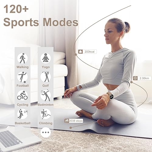 Miniatura 7 de GADIXY Reloj inteligente para mujer (respuestahacer llamadas), relojes inteligentes AMOLED de 1.32 pulgadas para teléfonos Android iOS, botón