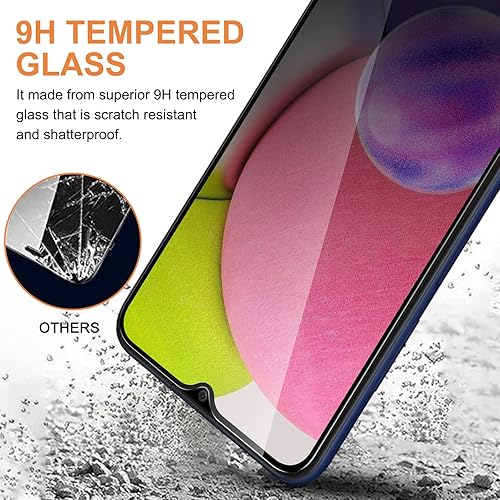 Miniatura 4 de 2+2 Pack Privacy Screen Protector for Samsung Galaxy A03SA02S with Camera Lens Protector, Anti-Spy Screen Protector Tempered Glass 9H Hardness