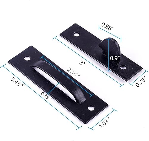 Miniatura 6 de Renovators Supply Manufacturing Cerradura de puerta de hierro forjado negro de 6 pulgadas con herrajes de montaje