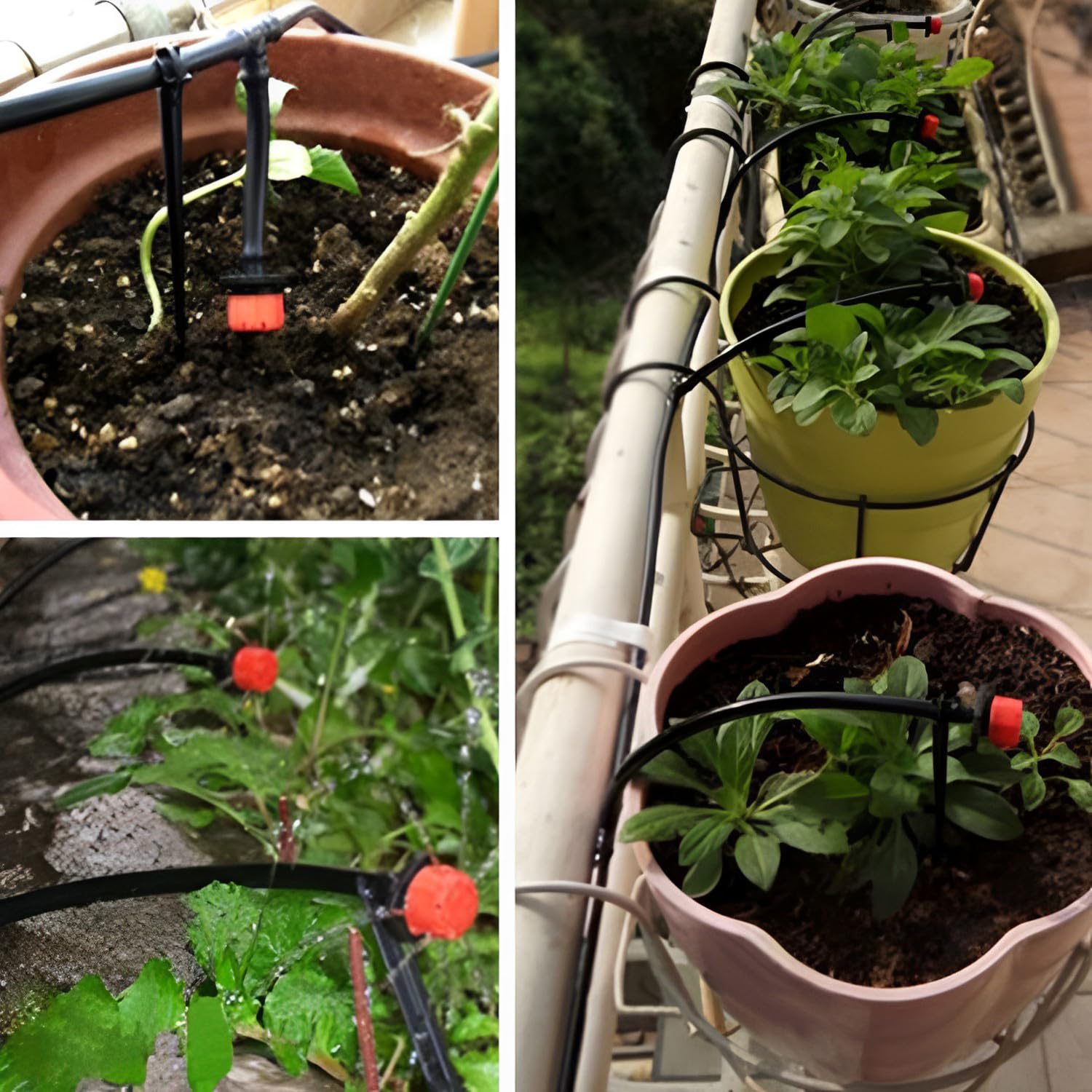 100 supporti per tubi capillari neri, accessori per irrigazione, supporti per tubi a goccia, supporti per prese a terra, supporti per tubi flessibili, ancoraggi a terra per tubo capillare di