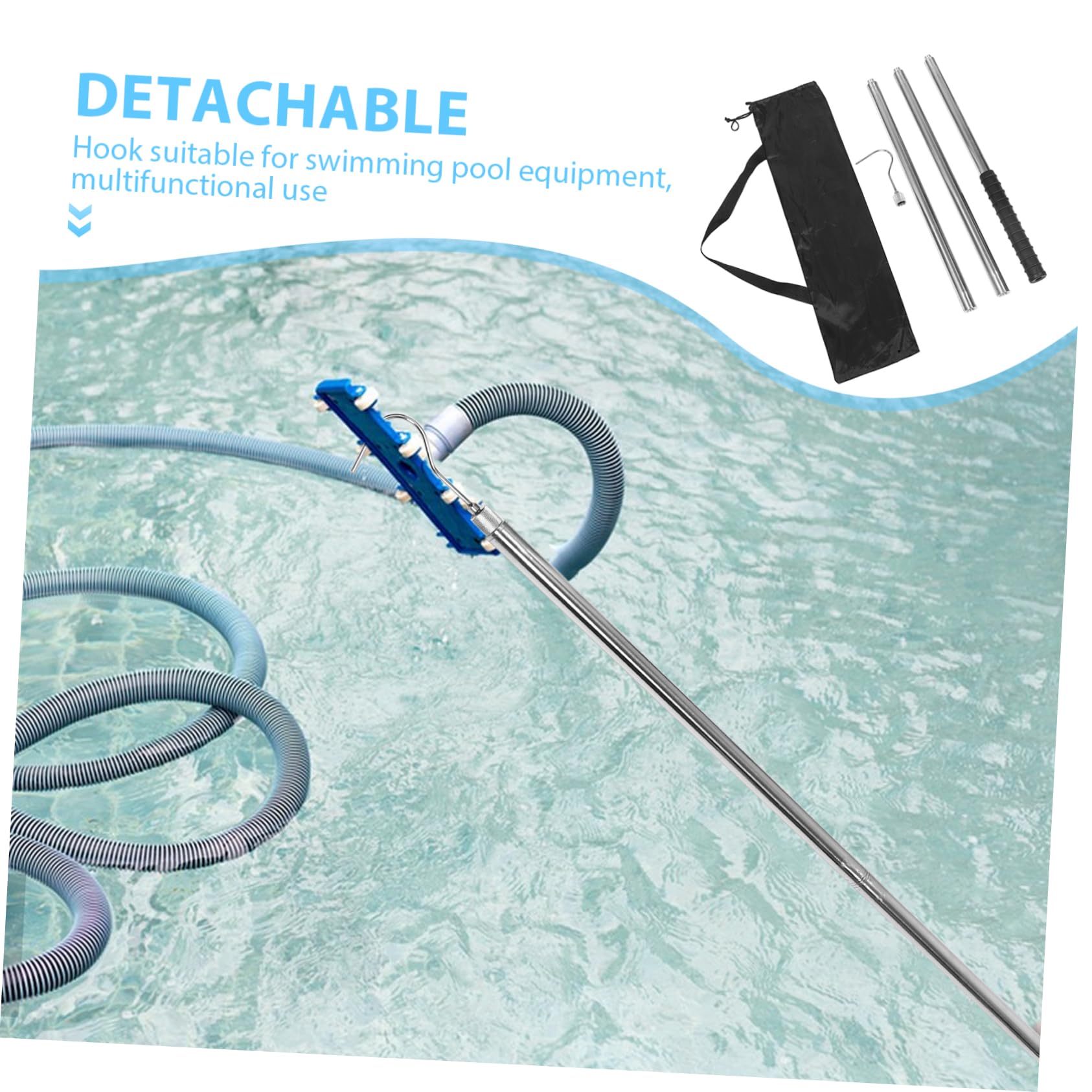 Crochet pour Panier D’écumoire de Piscine en Acier Inoxydable, Argenté