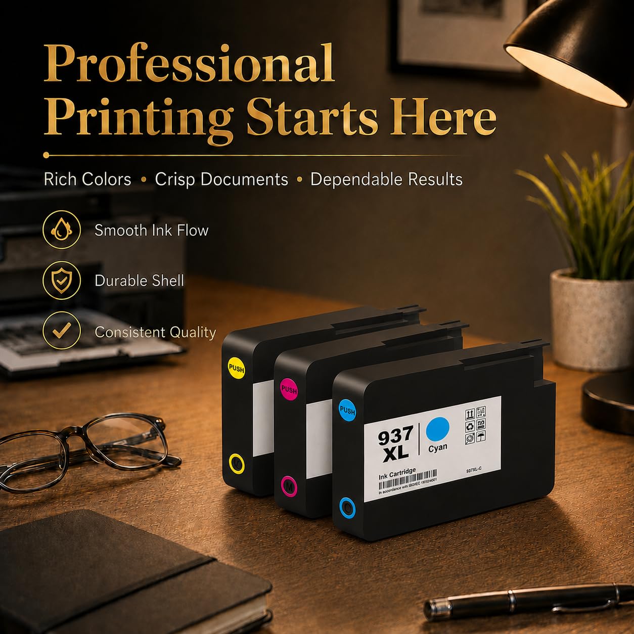 Cartucce 937XL compatibili con HP OfficeJet Pro 9120/9130, confezione da 3