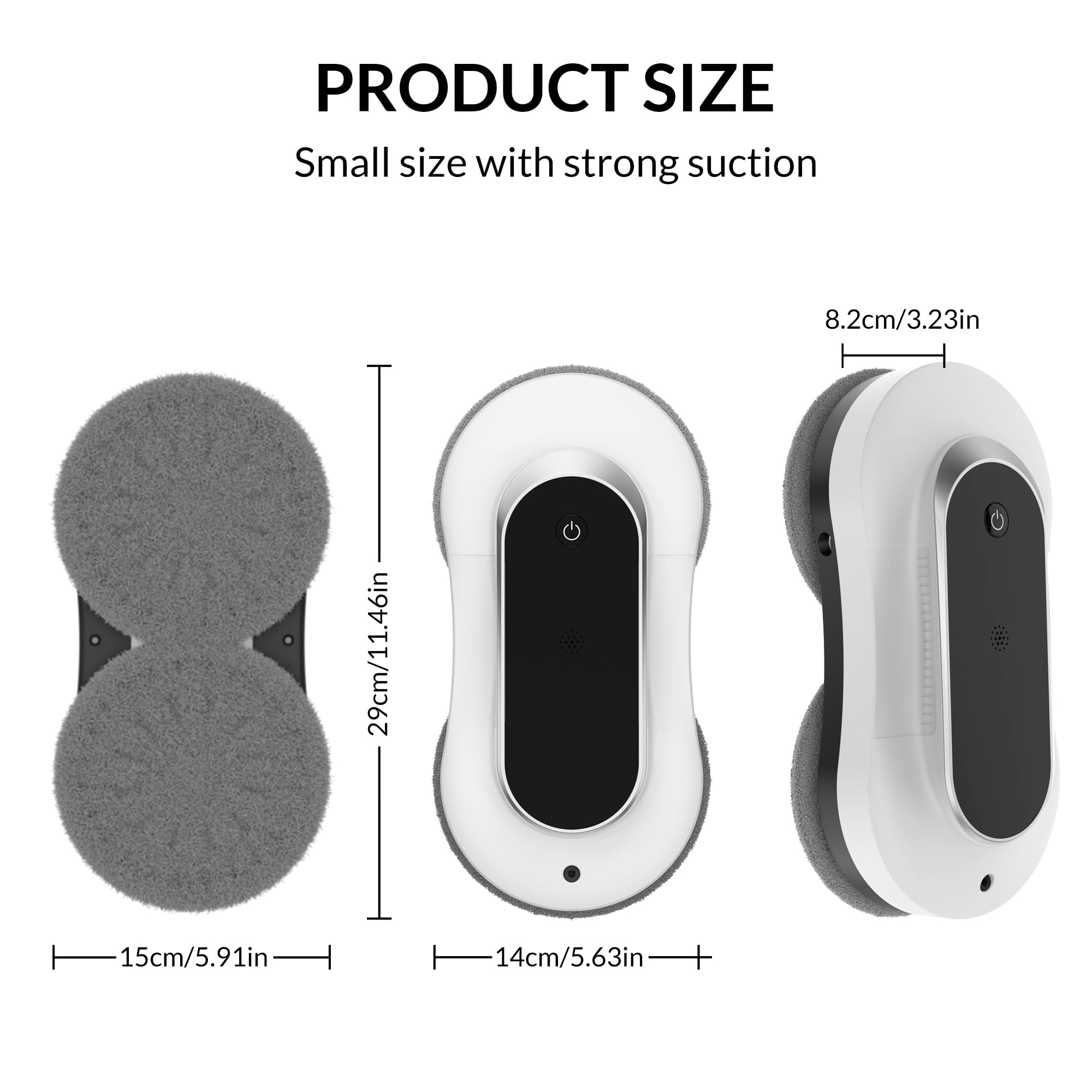 Robot limpiador automático de ventanas con doble spray de agua, lavadora inteligente de limpieza de ventanas con succión de 3000 pa y planificación de trayectoria de IA, robot de limpieza de