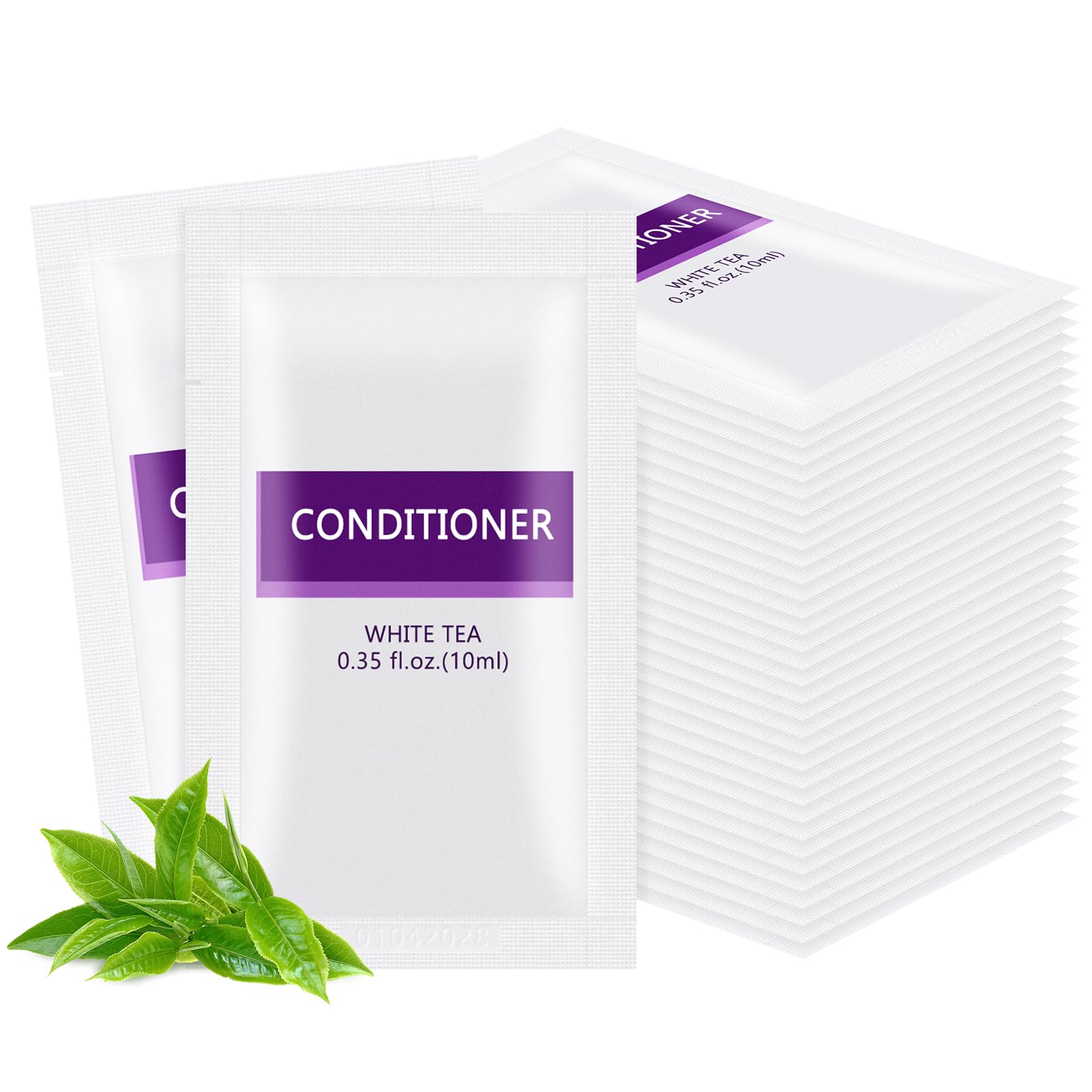 100 pack 0.35 fl oz/10ml Travel Size Conditioner Bulk Individually Wrapped - Refreshing Mini Conditioner Packets Single Use Supplies for Homeless Care