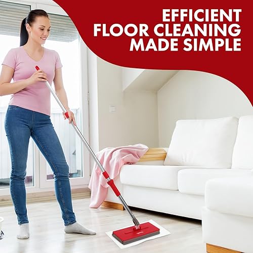 Miniatura 7 de Mopplex - Trapeador de piso con fácil fijación de hojas, incluye 10 hojas desechables, limpiador de mopa eficiente para madera dura y todas las