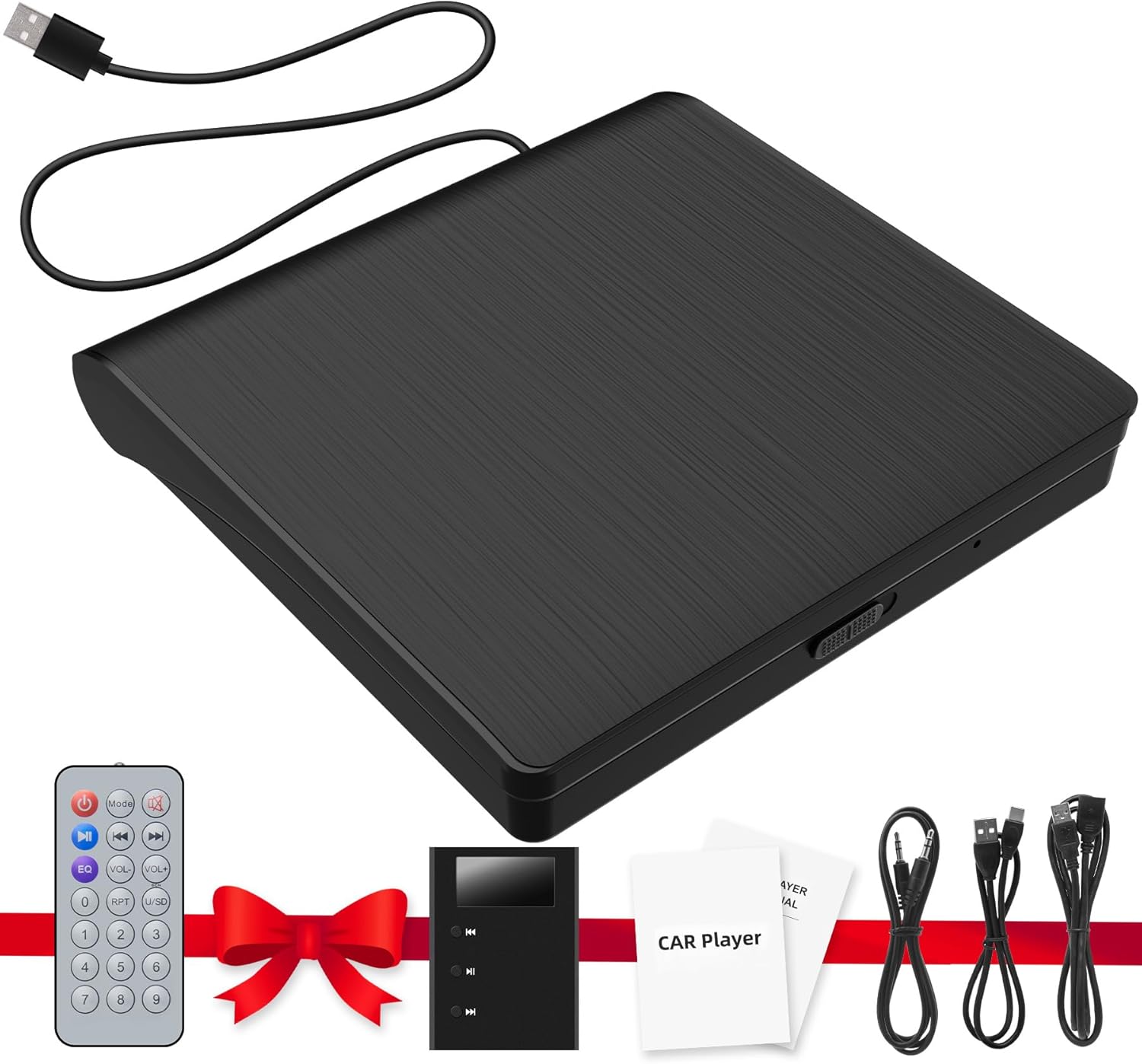 Jimtour Portable External CD Player for Car, New Universal Car CD