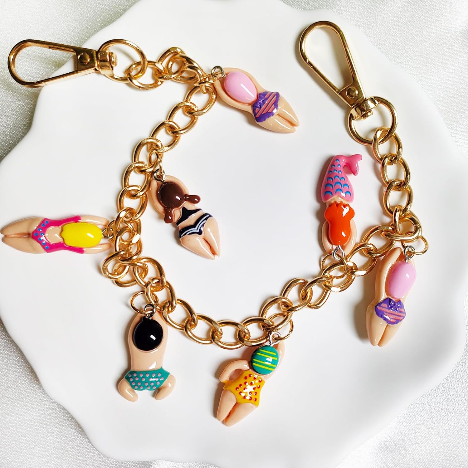 Swimmer Charm Handbag Chain,Handbag Charms for Women, Keychains for Keys Handbag Decoration Teacher's Day Gifts - Image 5