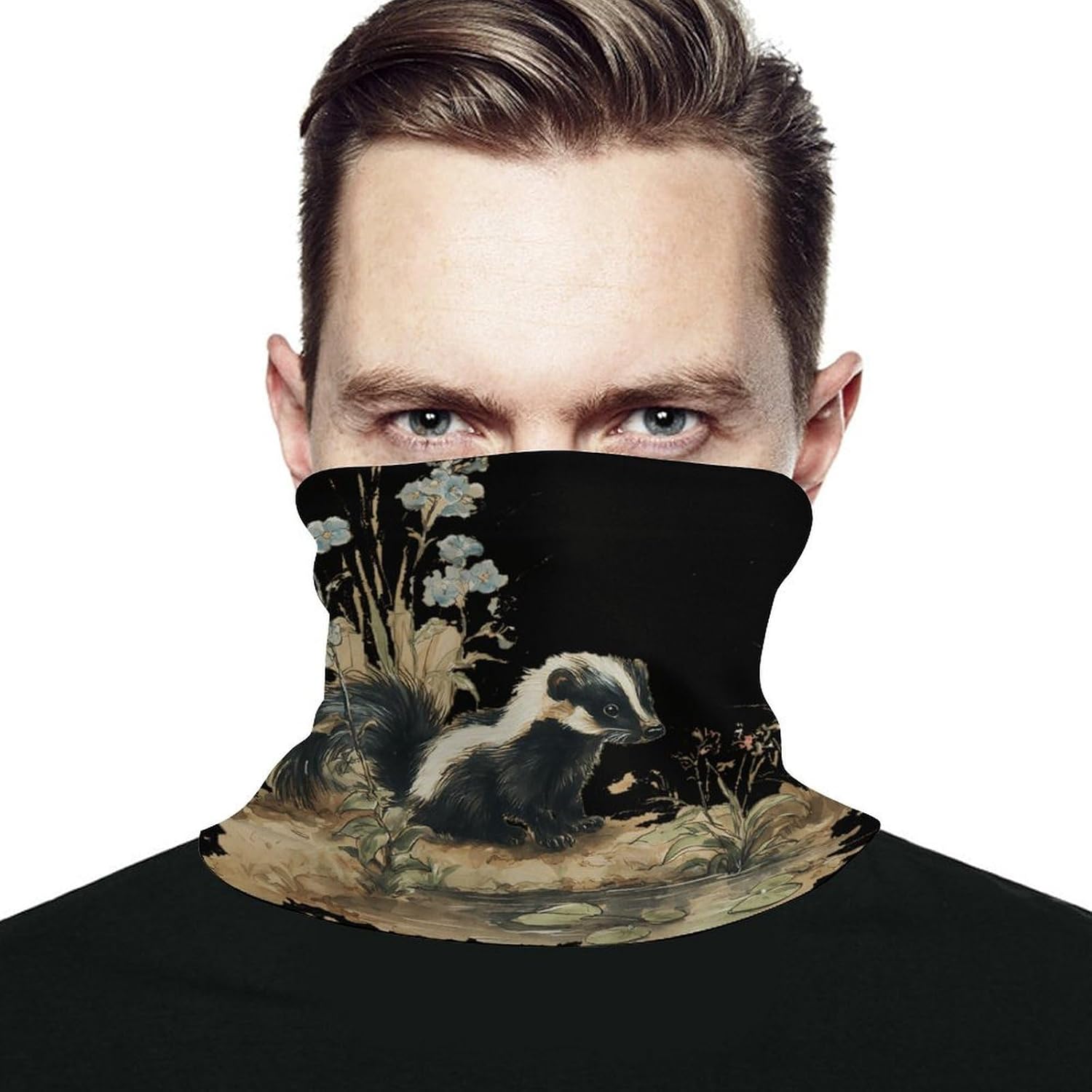 Skunk Garden Ponds Unisex Neck Gaiter Face Scarf Cover Sun Hoods for Outdoor Hiking Skiing