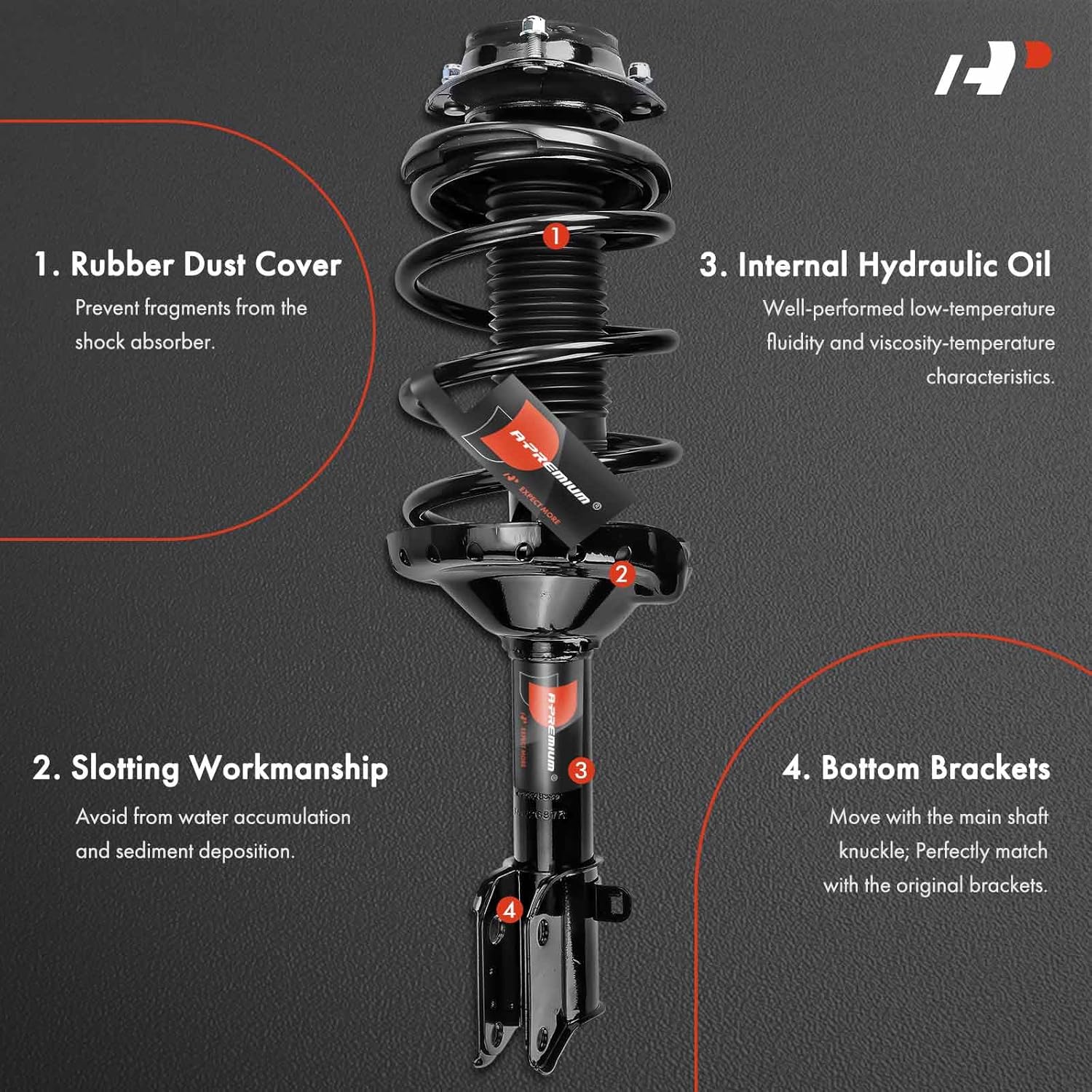 A-Premium Front Complete Strut and Coil Spring Assembly Compatible with Subaru Outback 2010 2011 2012, 2.5L, Manual Transmission, 2-PC Set