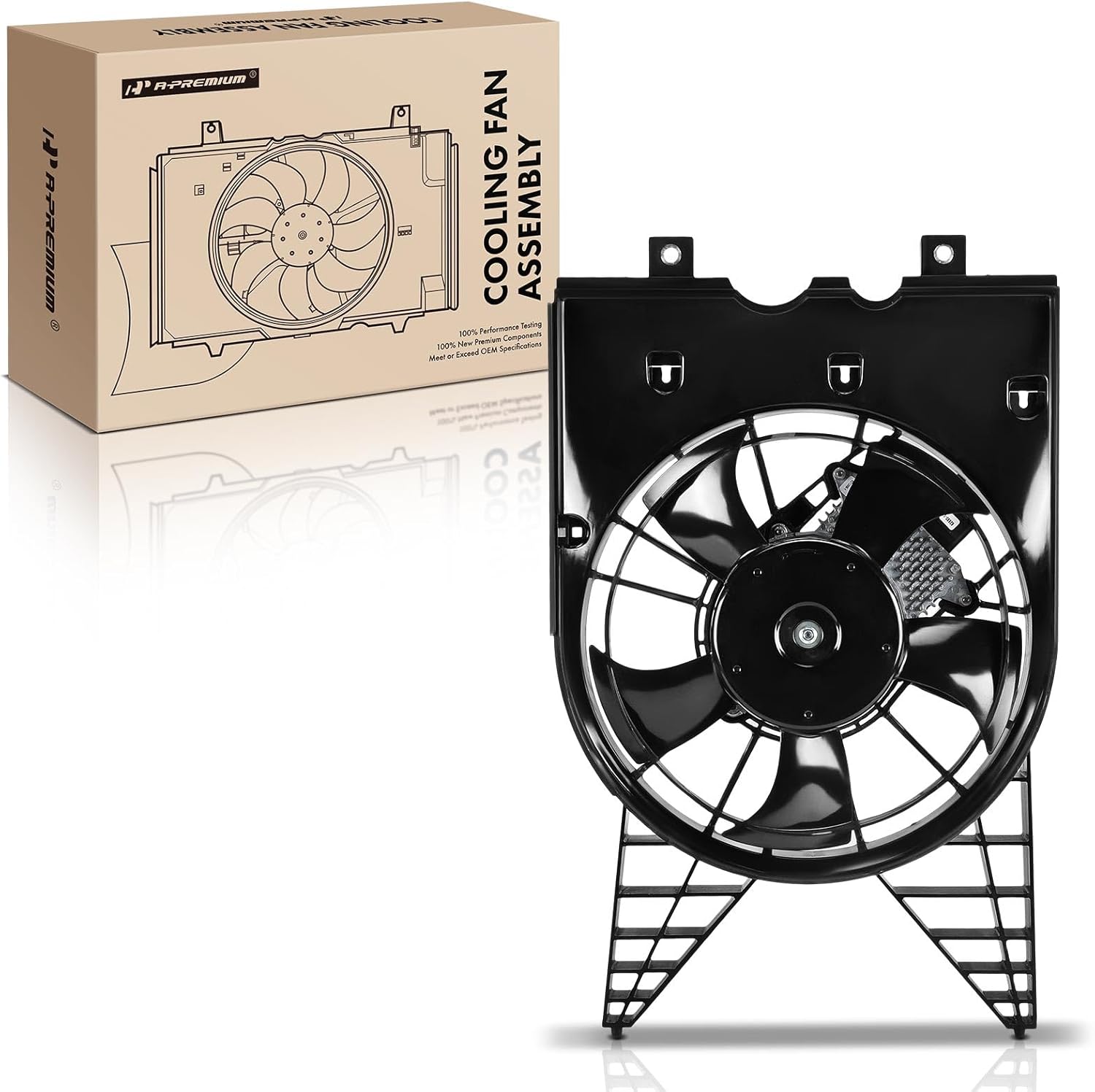 A-Premium A/C Condenser Fan Assembly with Brushless Motor Compatible with Select Acura Models - MDX 2022 3.0L - Replace# 3861161BA01PFM, 190305AAA01PFM