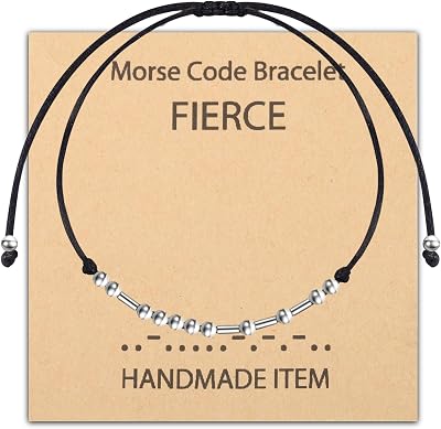 PLITI Feminist Gift Feminism Gift Women Empowerment Gifts Women's Rights gift Fierce Morse Code Bracelet