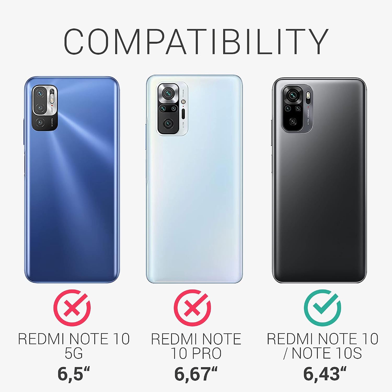 kwmobile Case Compatible with Xiaomi Redmi Note 10 / Note 10S Case - Soft Slim Metallic TPU Silicone Cover - Metallic Dark Red