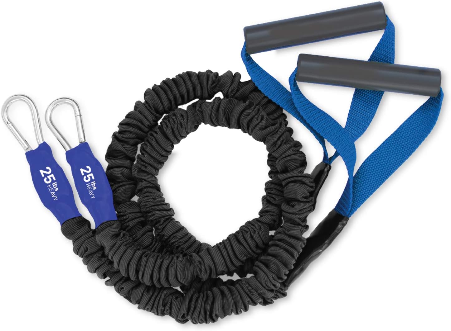 25 lbs X-Over Resistance Bands for ARMS and Shoulders- Cable Crossover Cord for Men, Muscle Performance, Sports, & Rehab Workouts - 1 Pair - Blue-by FitCord(XO-1500)