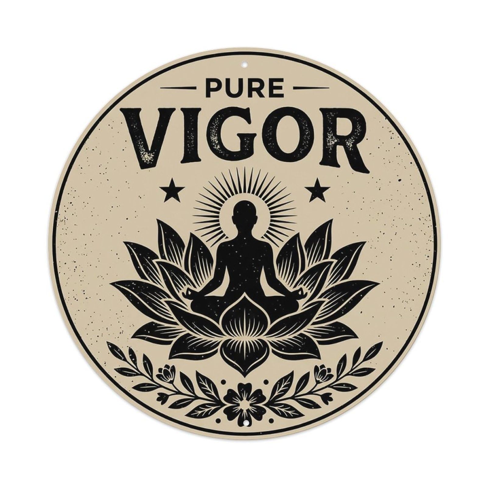 Zen Flower Meditation Den Vigor Metal Tin Sign