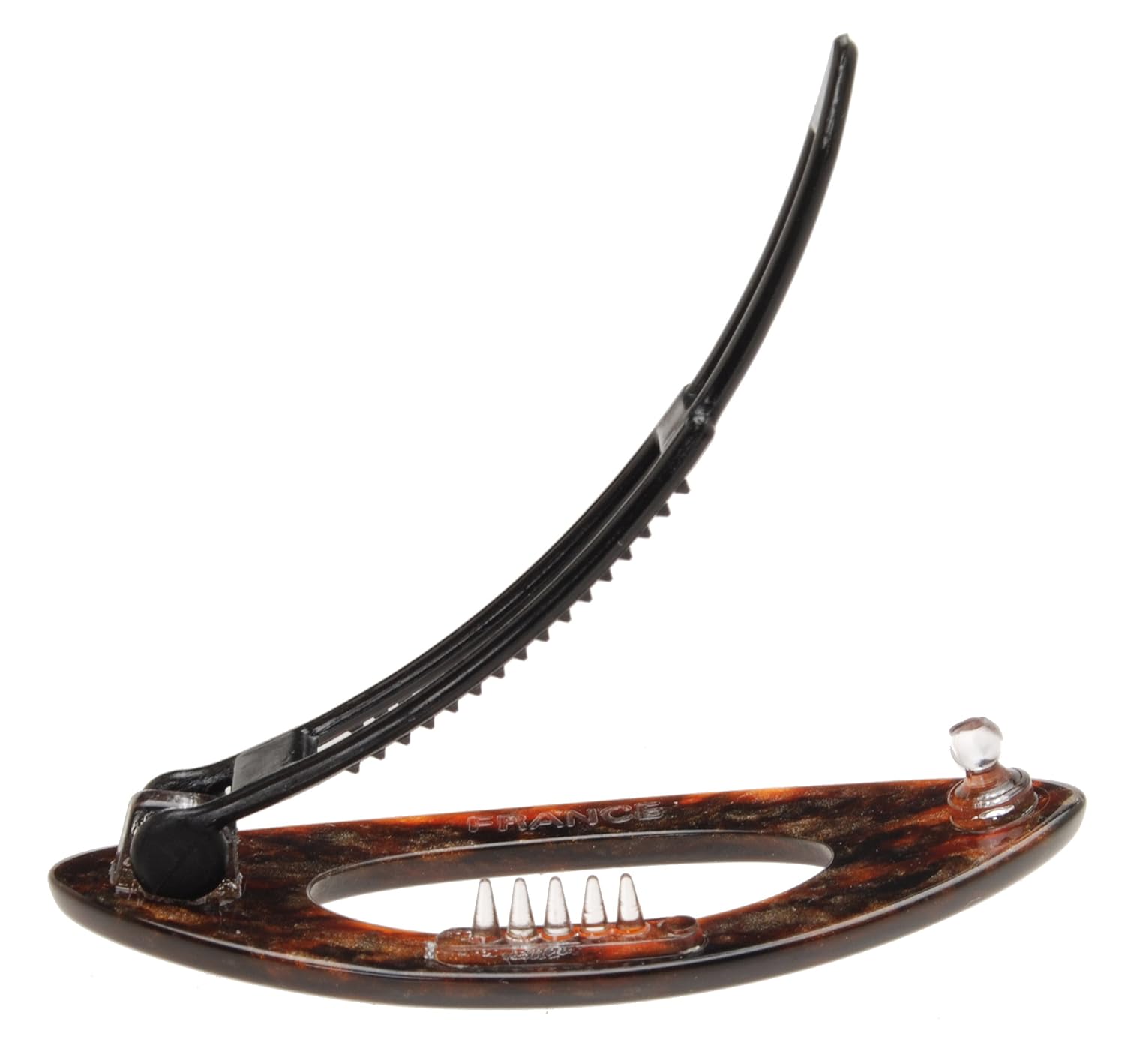 France Luxe Mini Cutout Oval on Plastic Tige Boule Barrette - Mojave