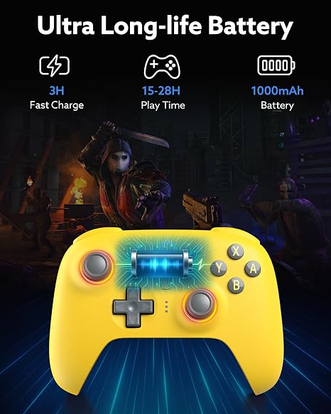 8bitdo Ultimate 2 Bluetooth Controller Für Switch 2 Switch Windows-PC TMR-Joystick-Update RGB-Feuerring Umschaltbare Hall-Effekt-Taktauslöser Vibration Neu Belegbare L4/R4/2-Rücktasten Gelb