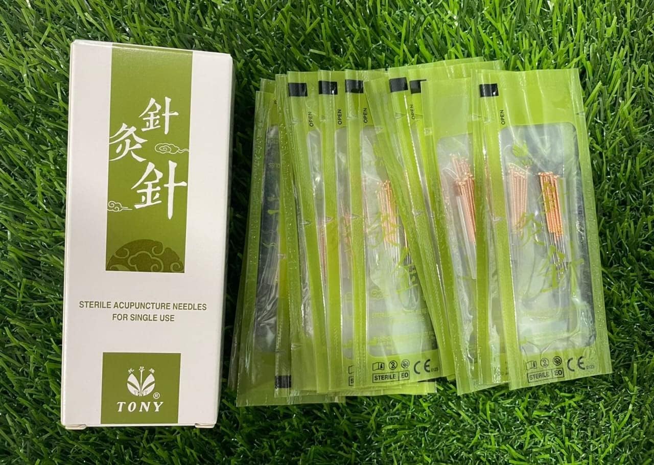 Tony Brand Acupunture needlesAcupunture copper handle needles for single use 200 pc (0.25X13 mm (0.5 cun))